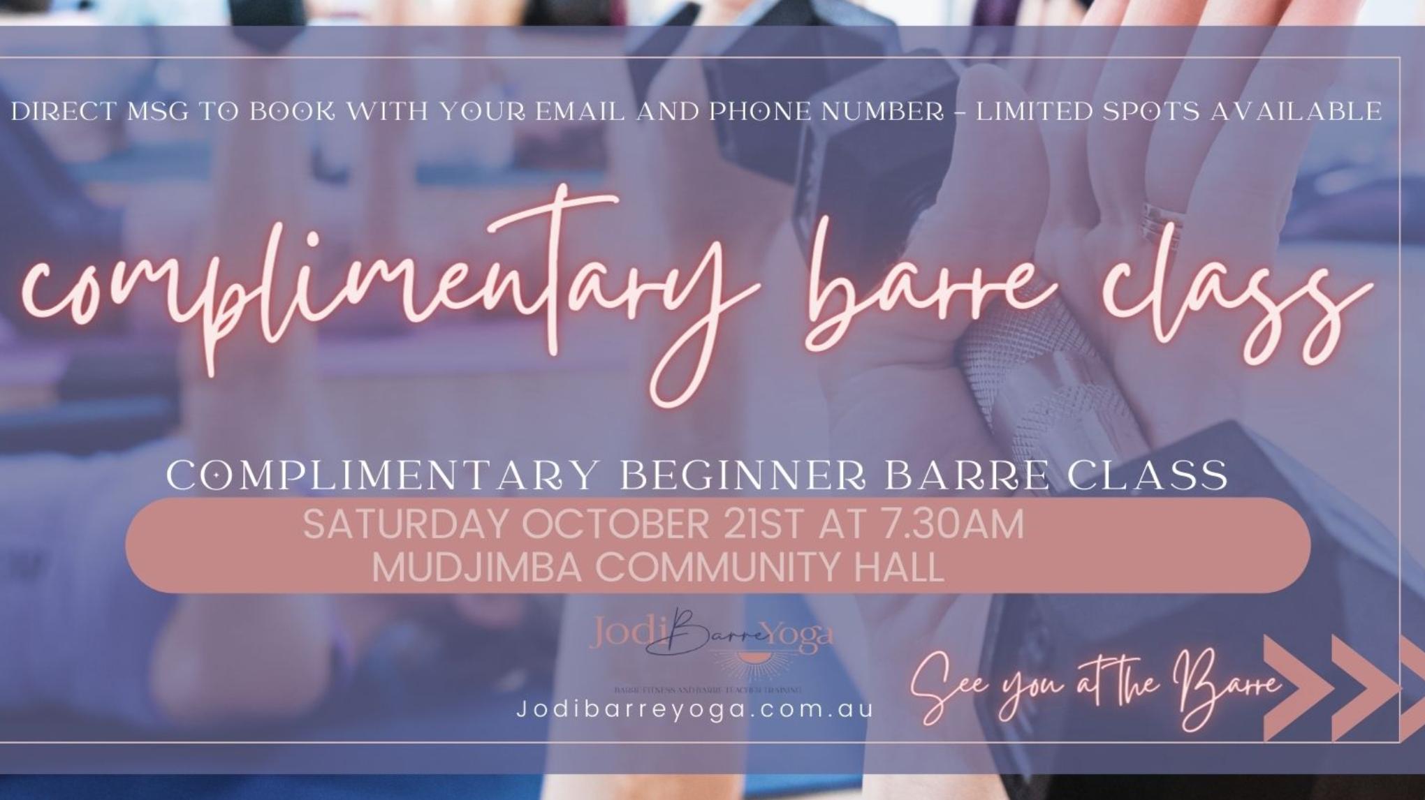 BRING A FRIEND FOR FREE to your  7.30AM Barre Sculpt class.  Let Jodi know!