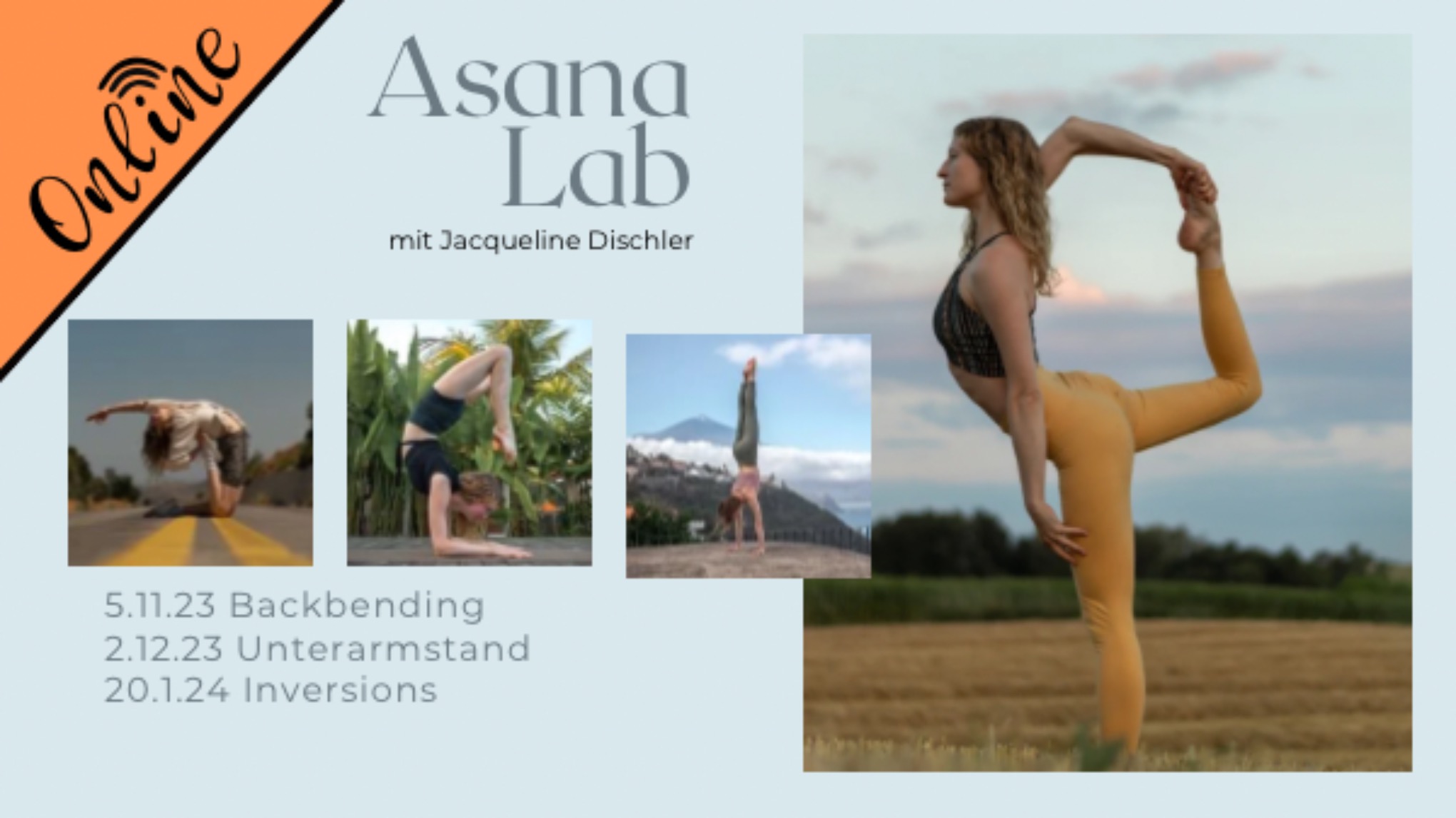 *Online* 3x Asana Lab: Backbending, Pincha Mayurasana & Inversions