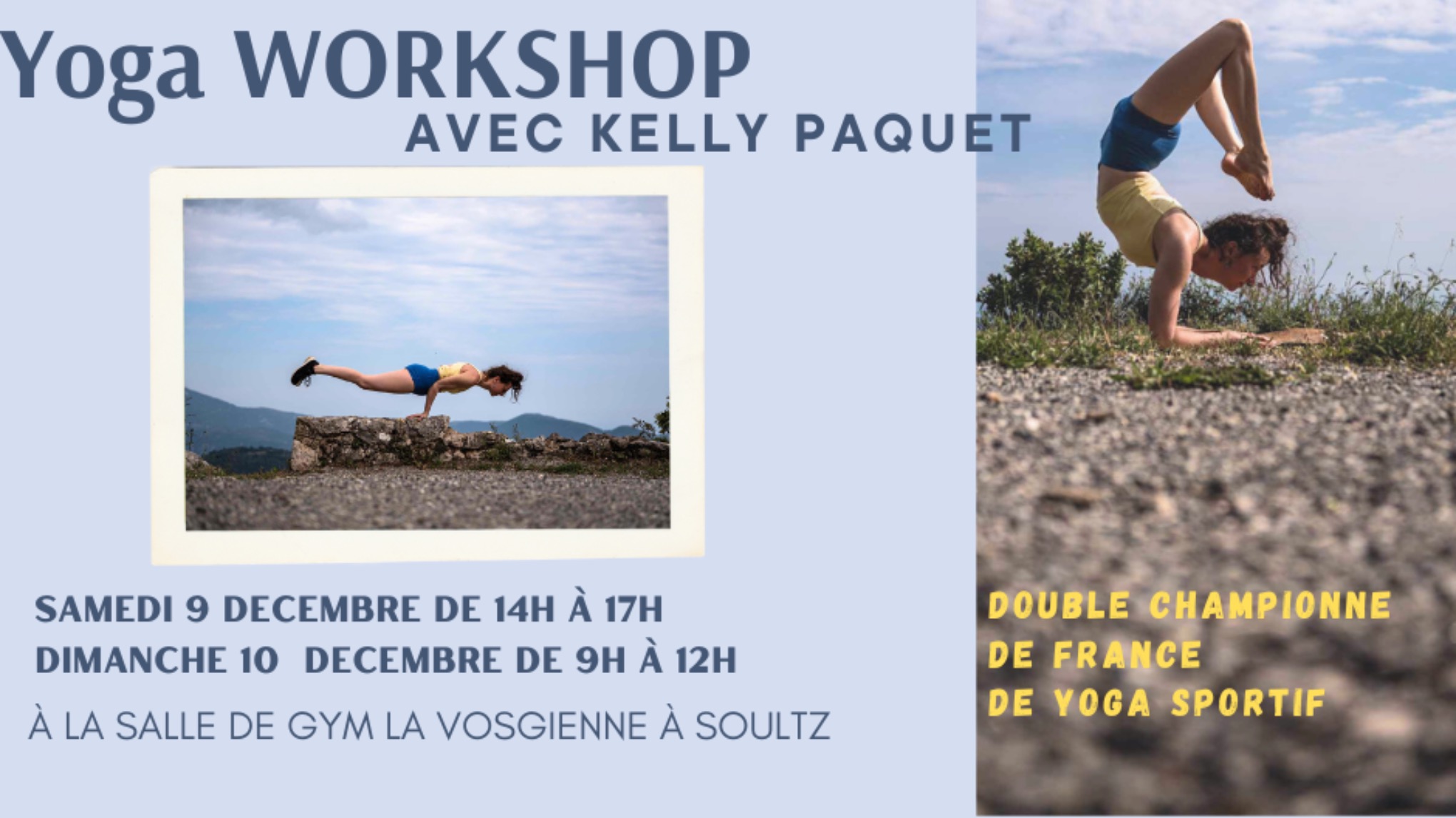 Week end yoga avec Kelly Paquet, double championne de France de yoga sporti