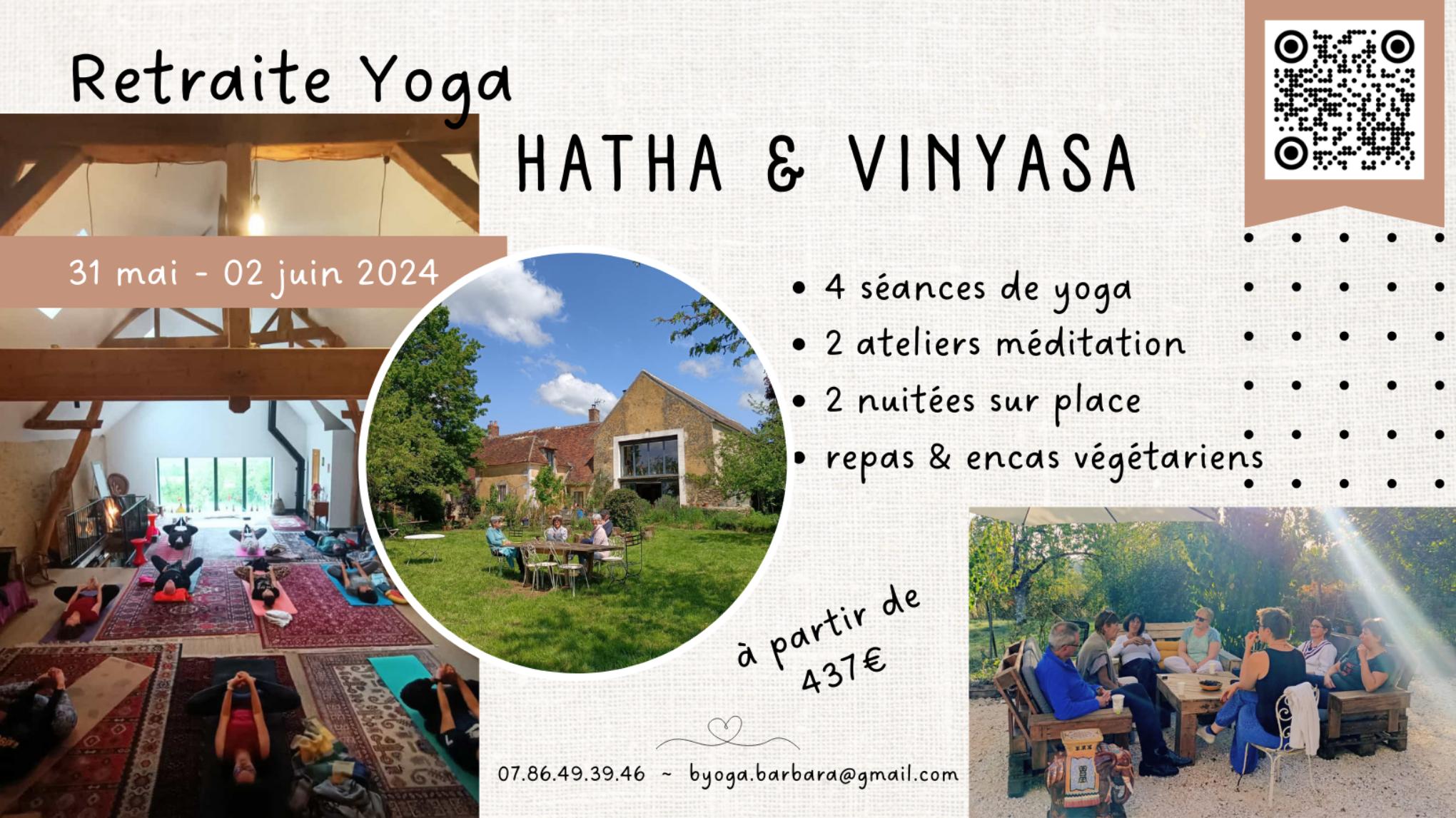 Retraite Yoga "Hatha & Vinyasa" 31 mai - 02 juin 2024 au Hameau de Lalande