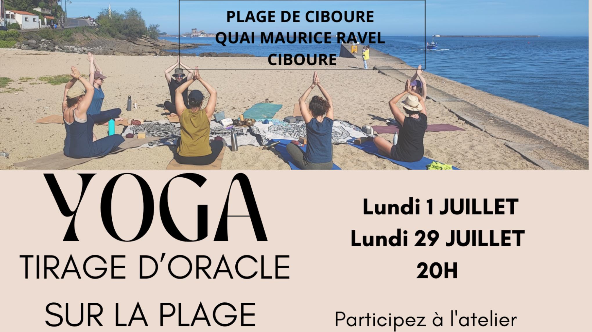 Yoga et tirage d'oracle sur la plage