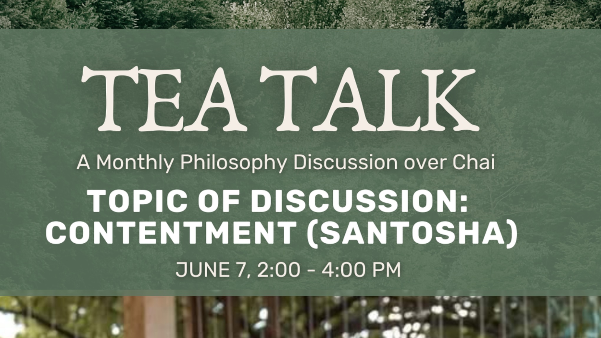 Tea Talk: A Monthly Philosophy Discussion Over Chai