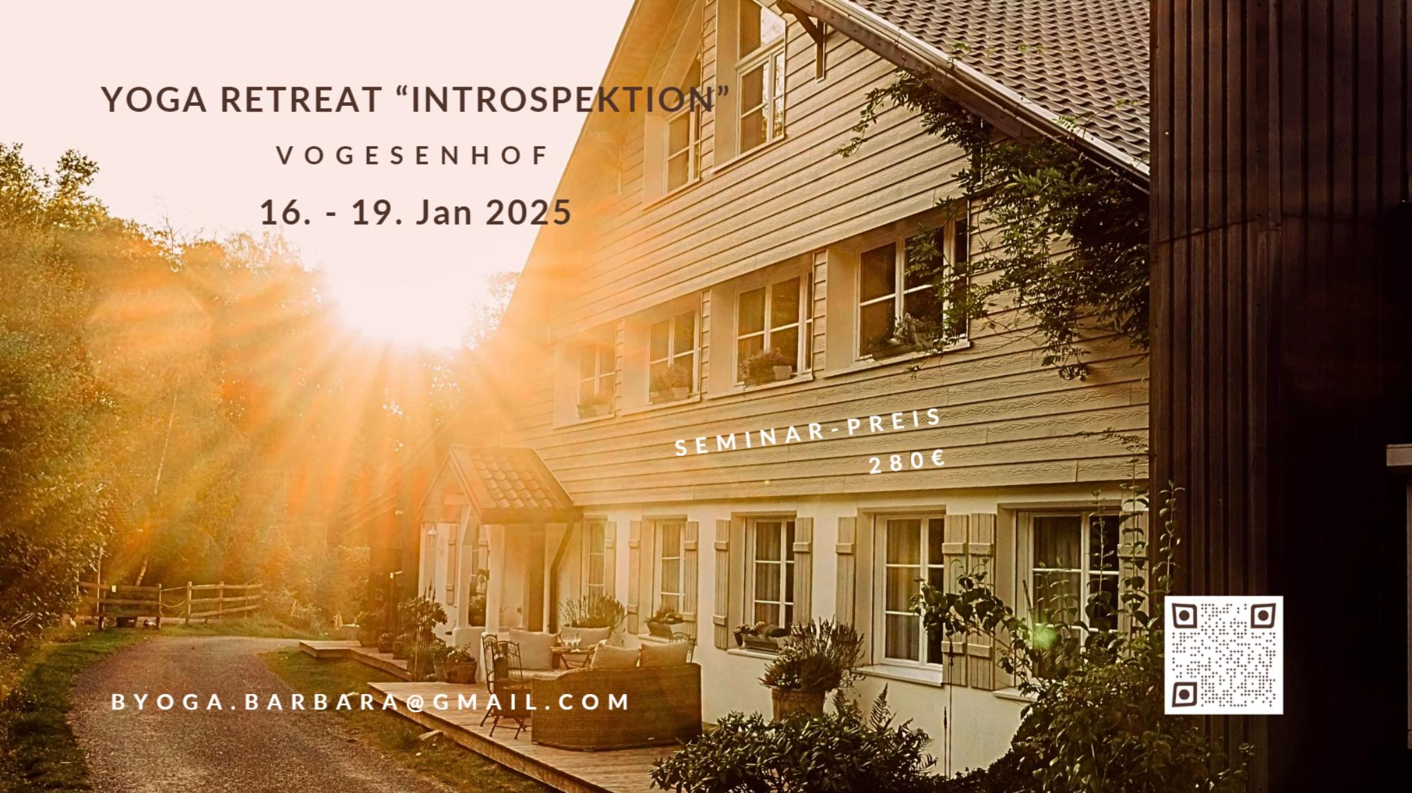 Yoga Retreat "Introspektion & Vision Board" 16 - 19 Jan 2025 im Vogesenhof