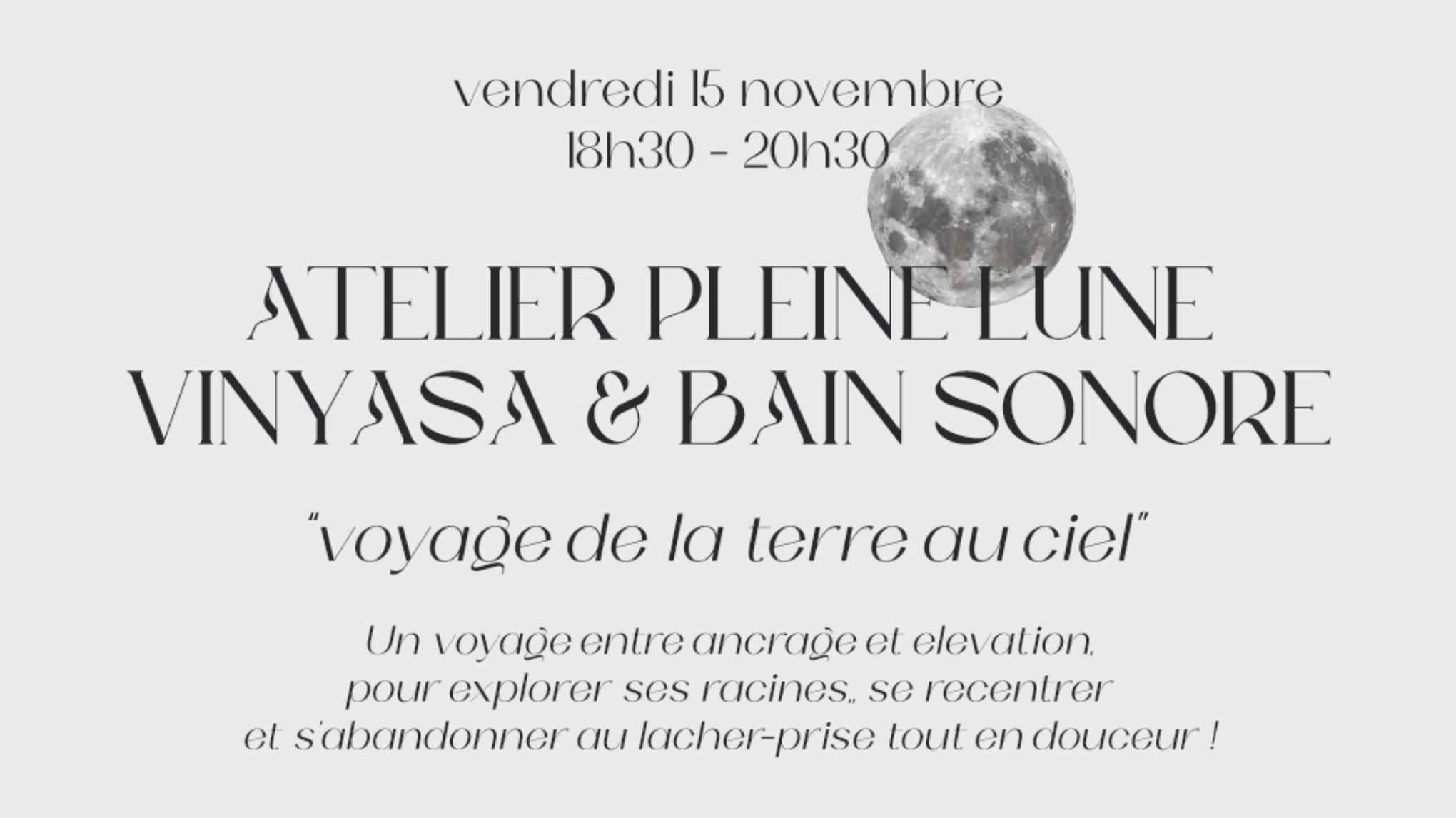 ✨🌕Atelier Pleine Lune: Vinyasa & Bain Sonore avec Charlotte Wood✨🌕