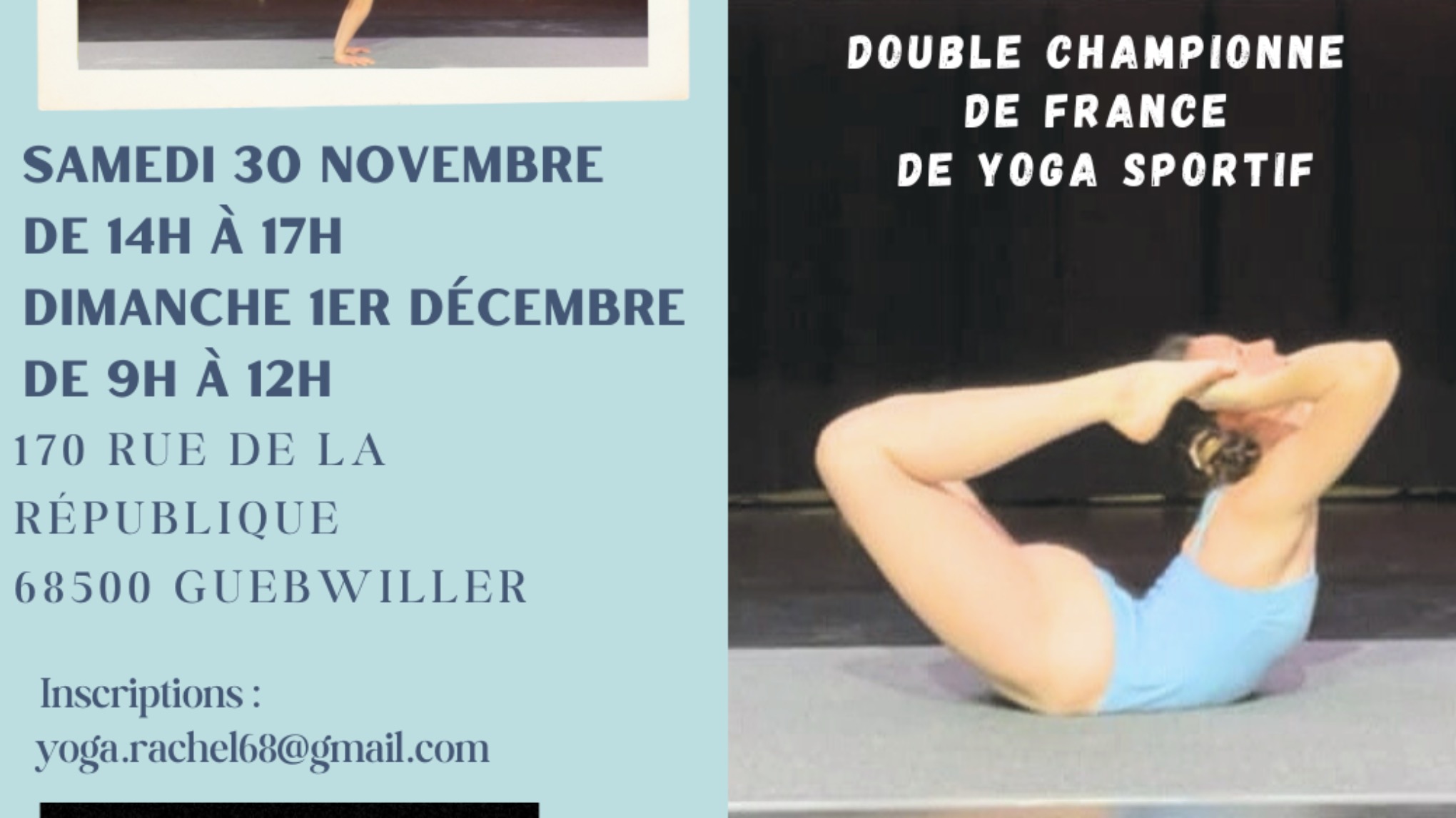 Atelier yoga inversion et équilibre avec Kelly double championne de France