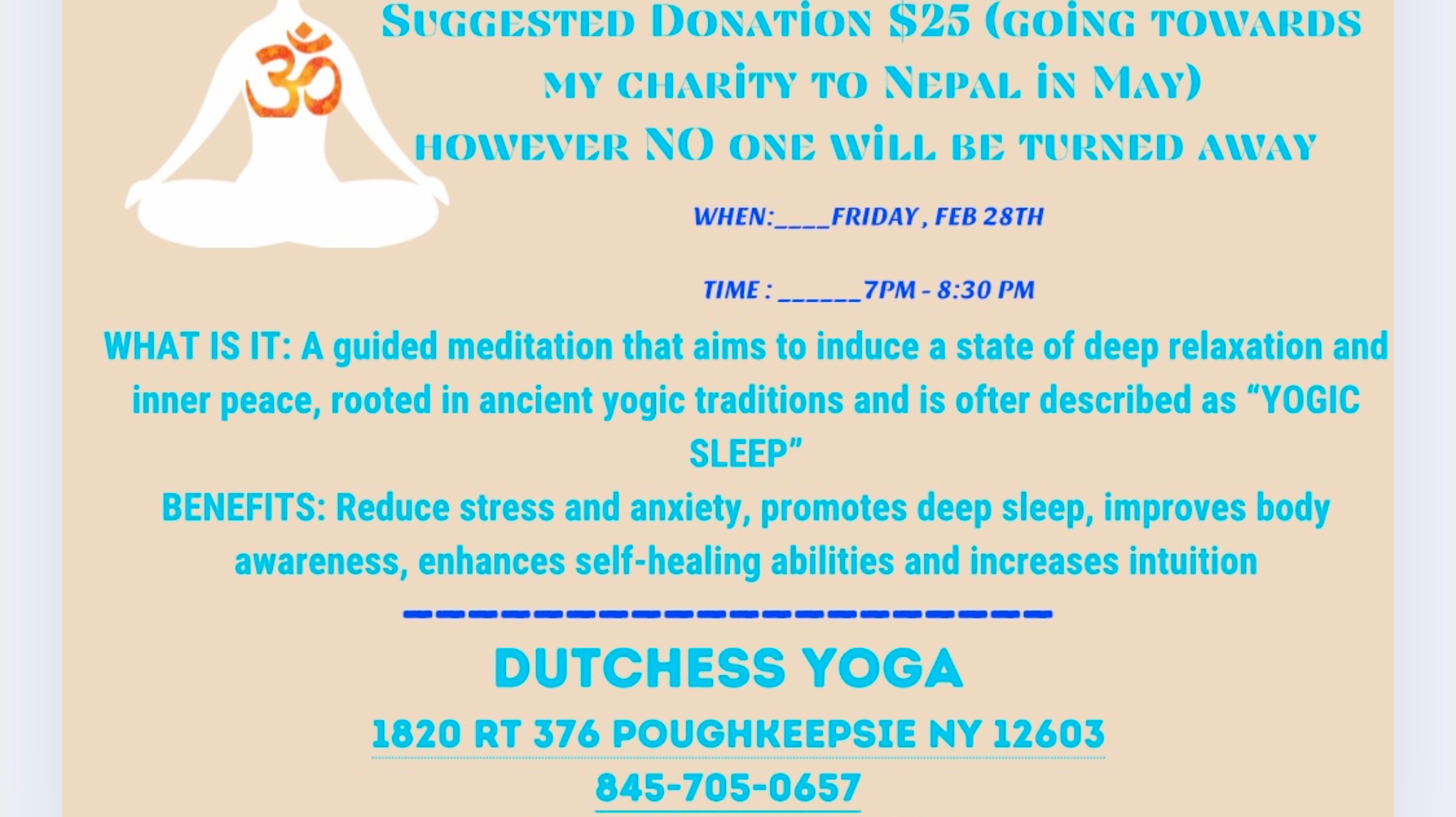 Yoga/Yoga Nidra towards charity