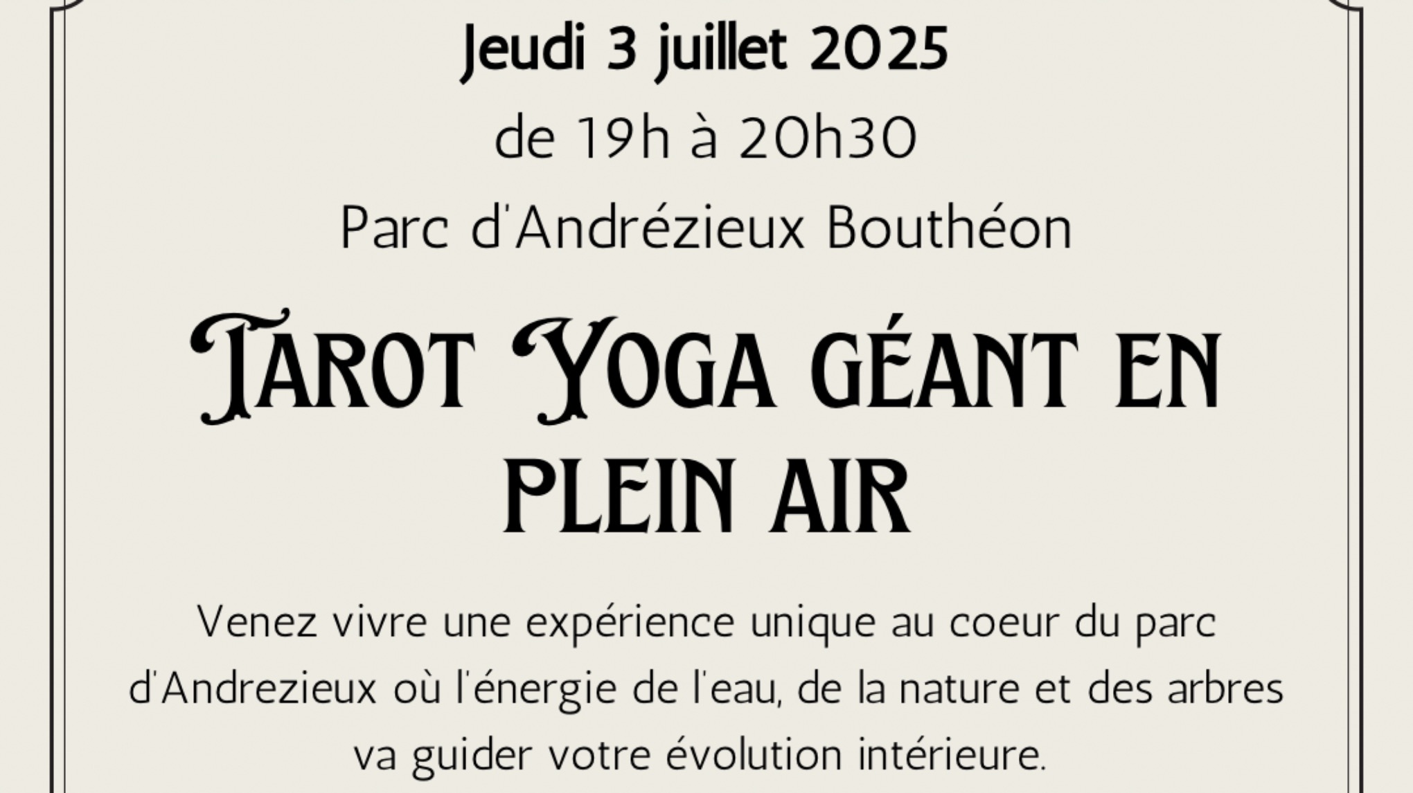 Tarot Yoga géant en plein air