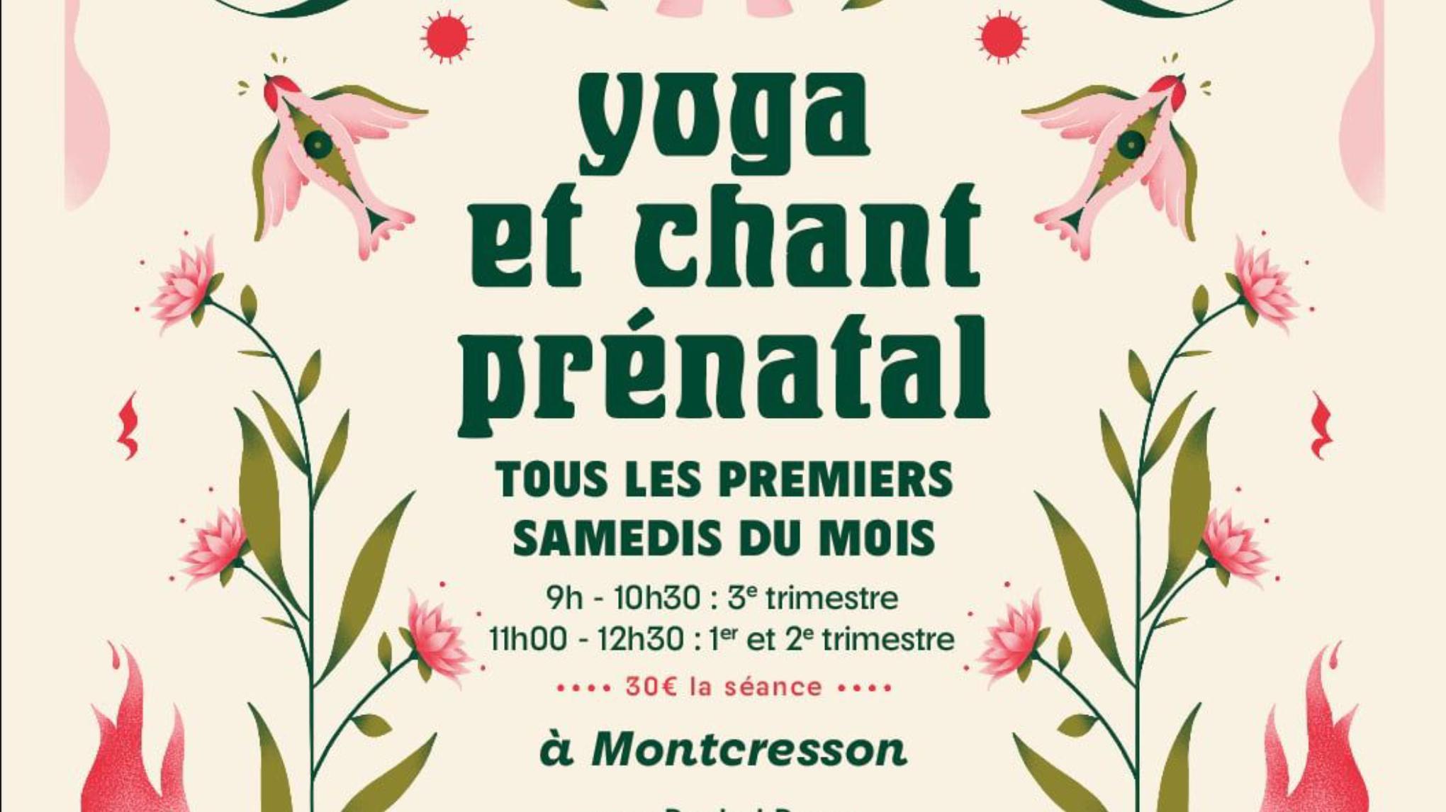 Atelier prénatal 1er et 2ème trimestre yoga & voix avec Rachel et Claire