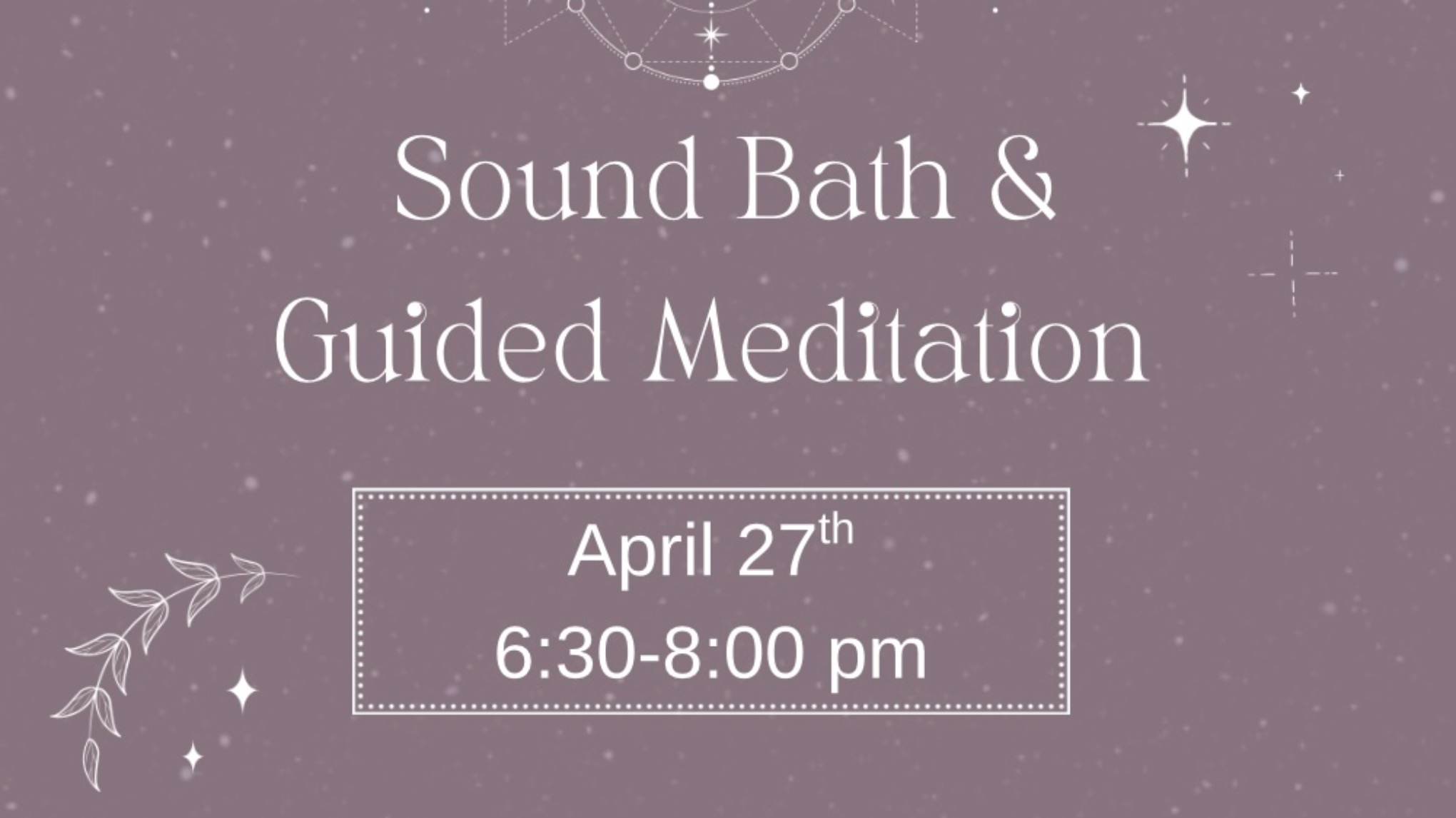 New moon, guided meditation and sound bath