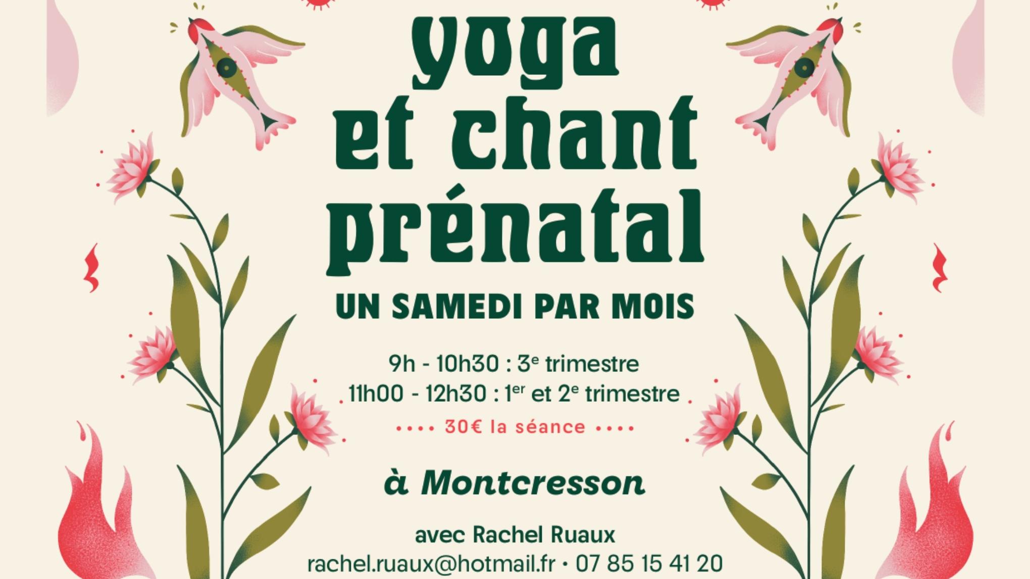 Atelier prénatal 3ème trimestre yoga & voix avec Rachel et Claire
