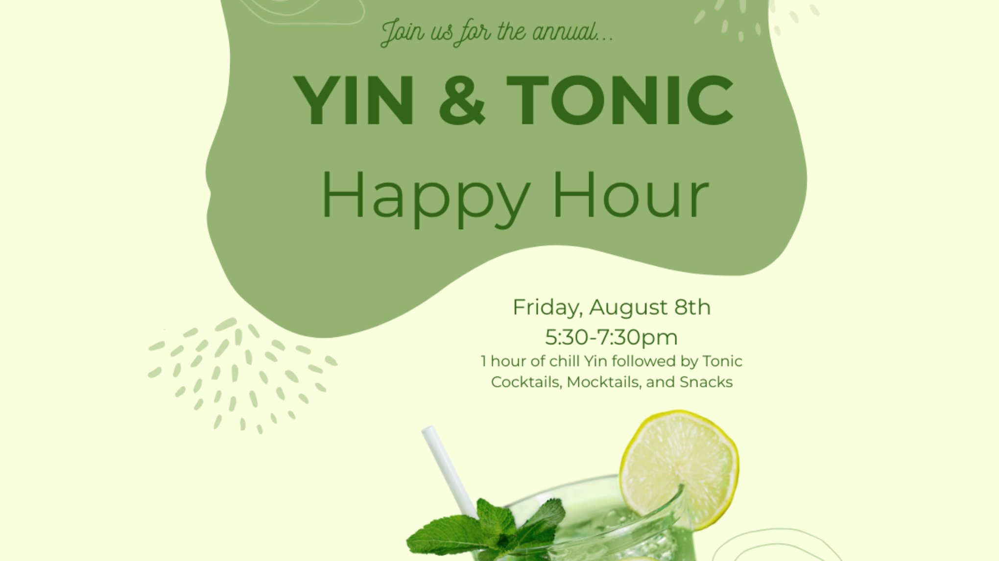 Yin & Tonic Happy Hour