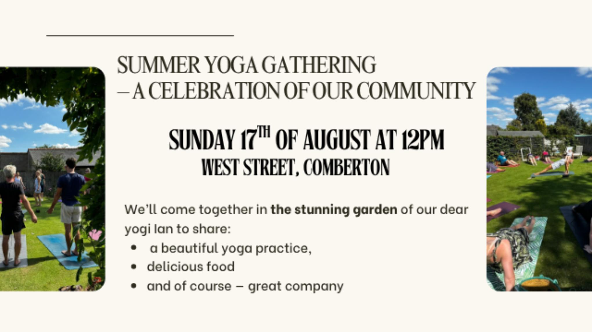 Our Yoga Community Summer Gathering in the Garden!
