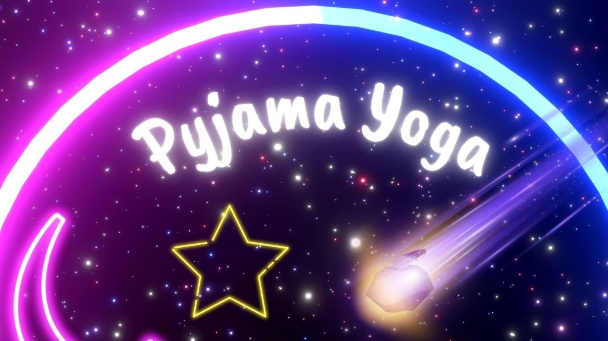 🌙 Pyjama-Yoga im Weltall – Schwarzlicht-Edition