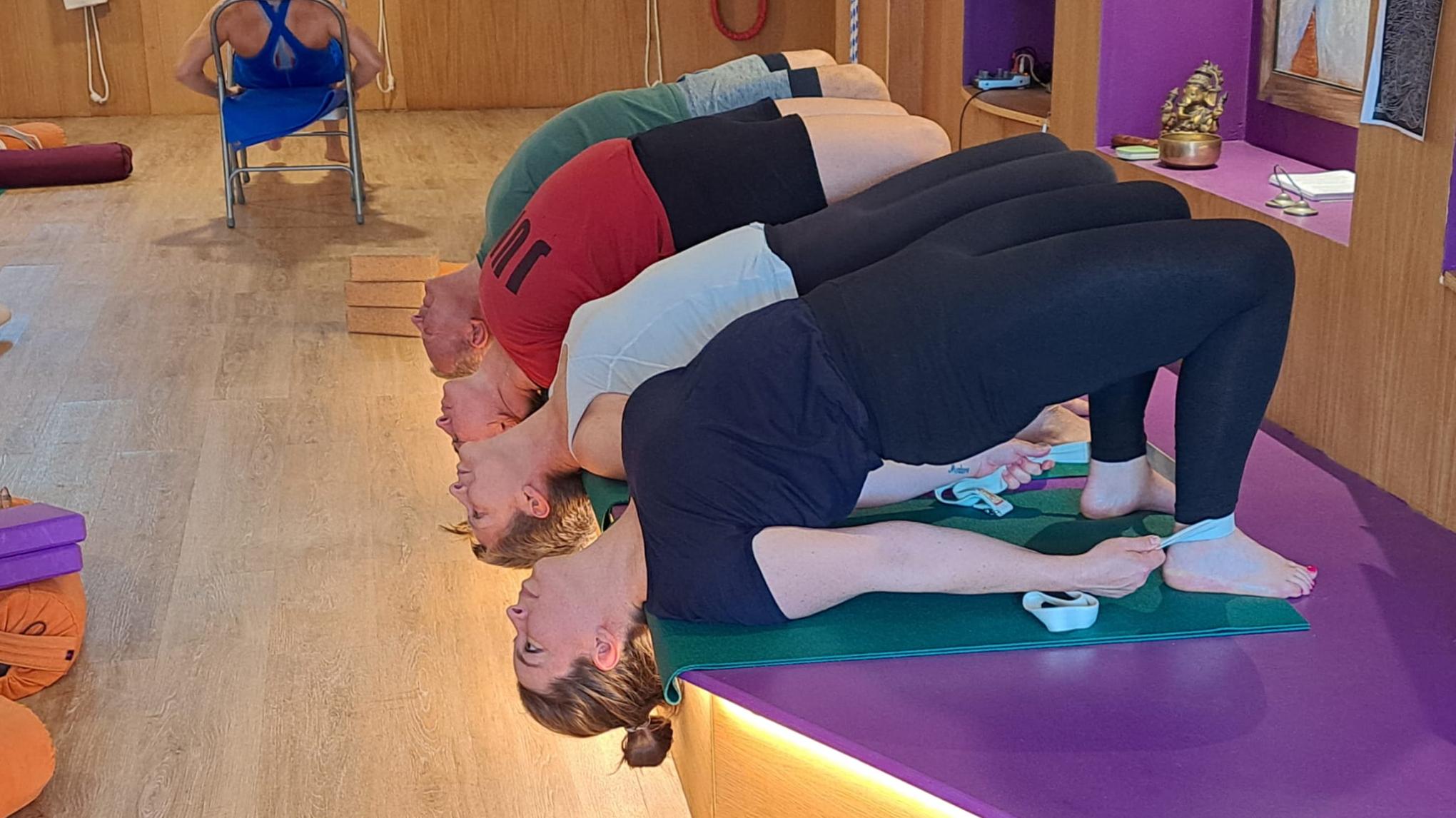 Cours de postures inversées et  prāṇāyāma