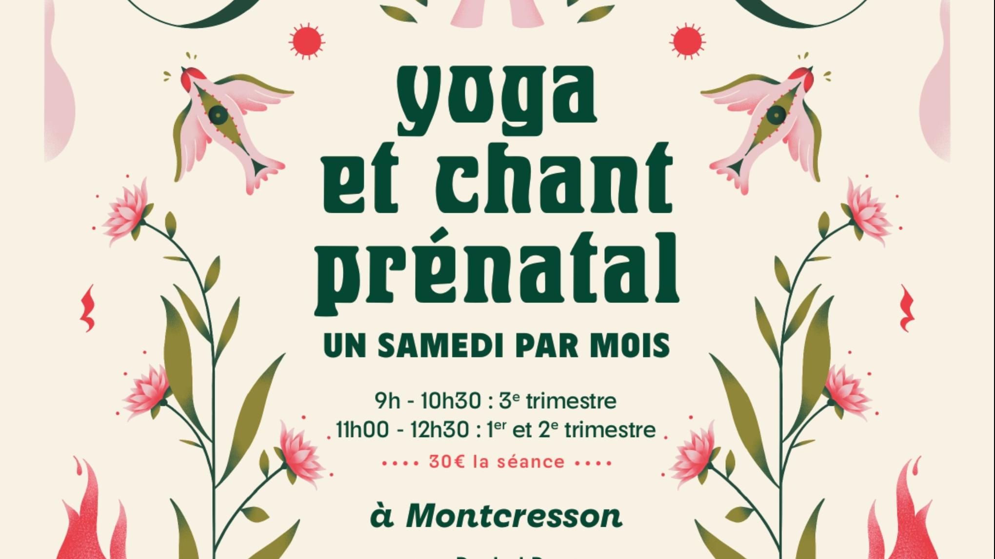 Atelier prénatal 1er et 2ème trimestre yoga et voix avec Rachel