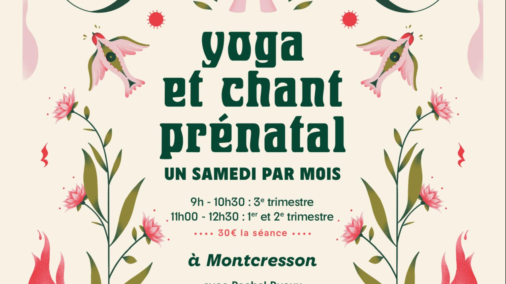 Atelier prénatal 3ème trimestre yoga & chant avec Rachel et Claire