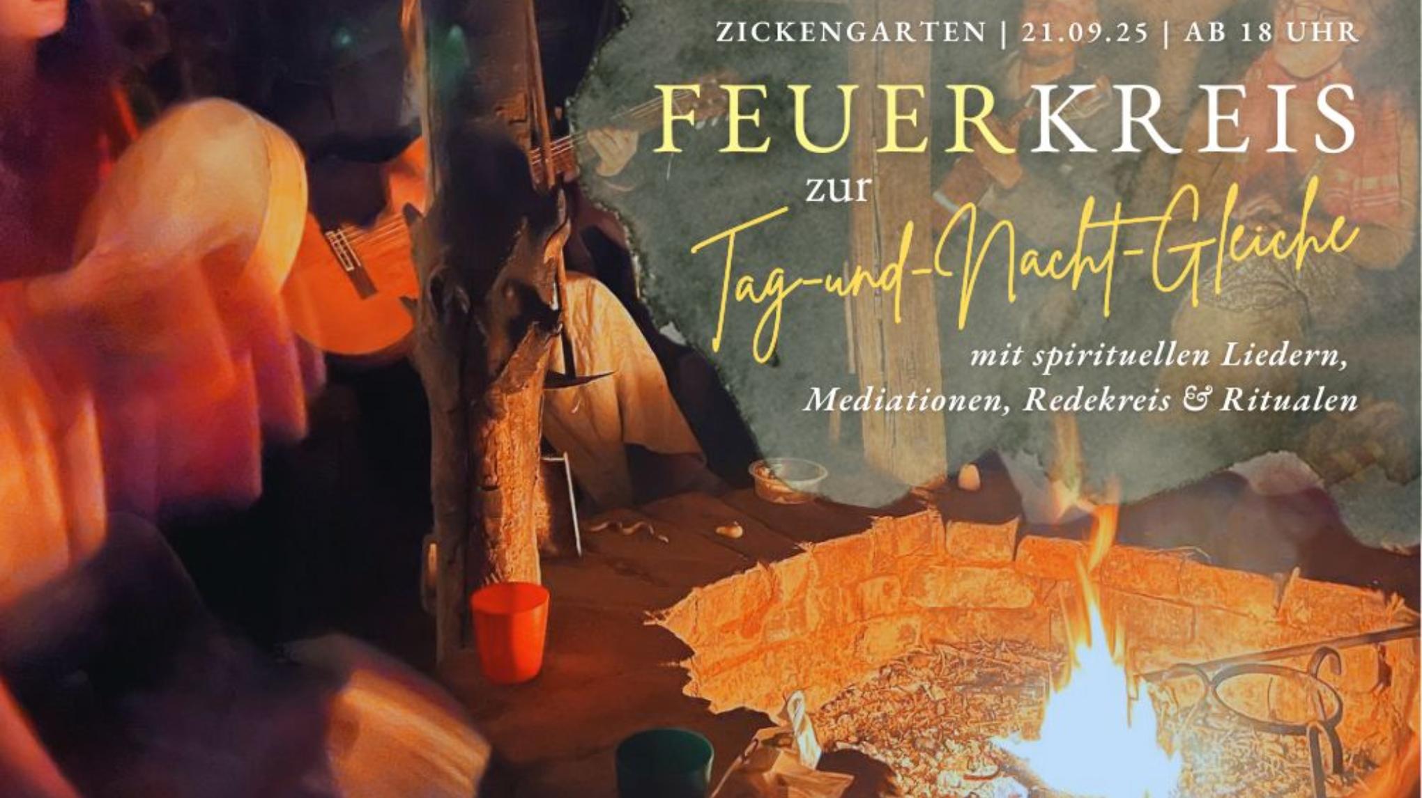 Feuerkreis zur Tag-und-Nacht-Gleiche im Zickengarten
