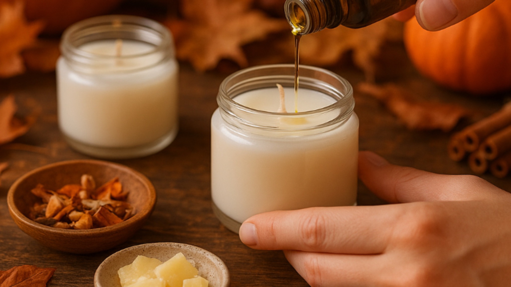 Yoga and essential oil candle making