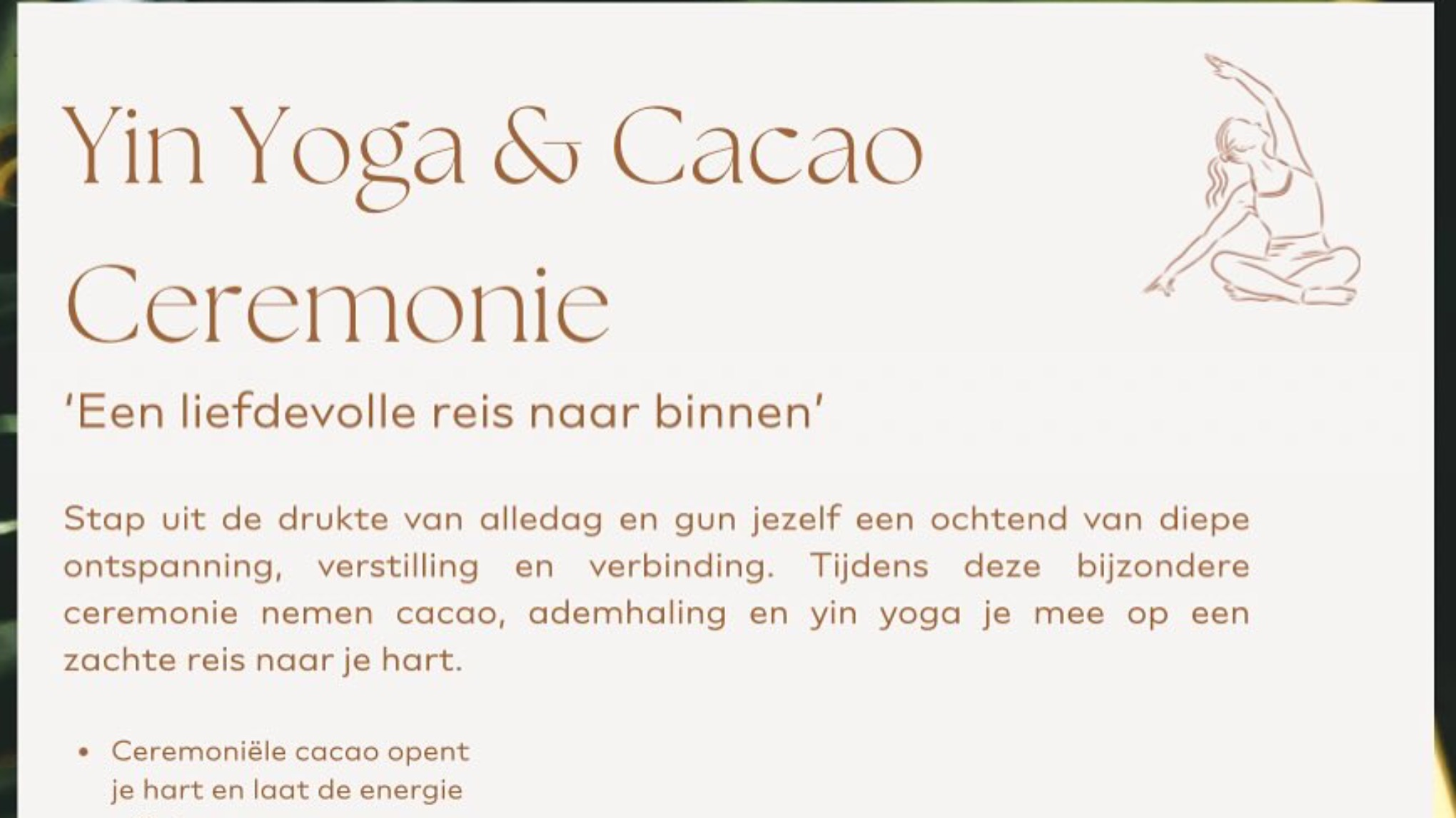Yin XXL met cacao ceremonie - 10 oktober - fitform