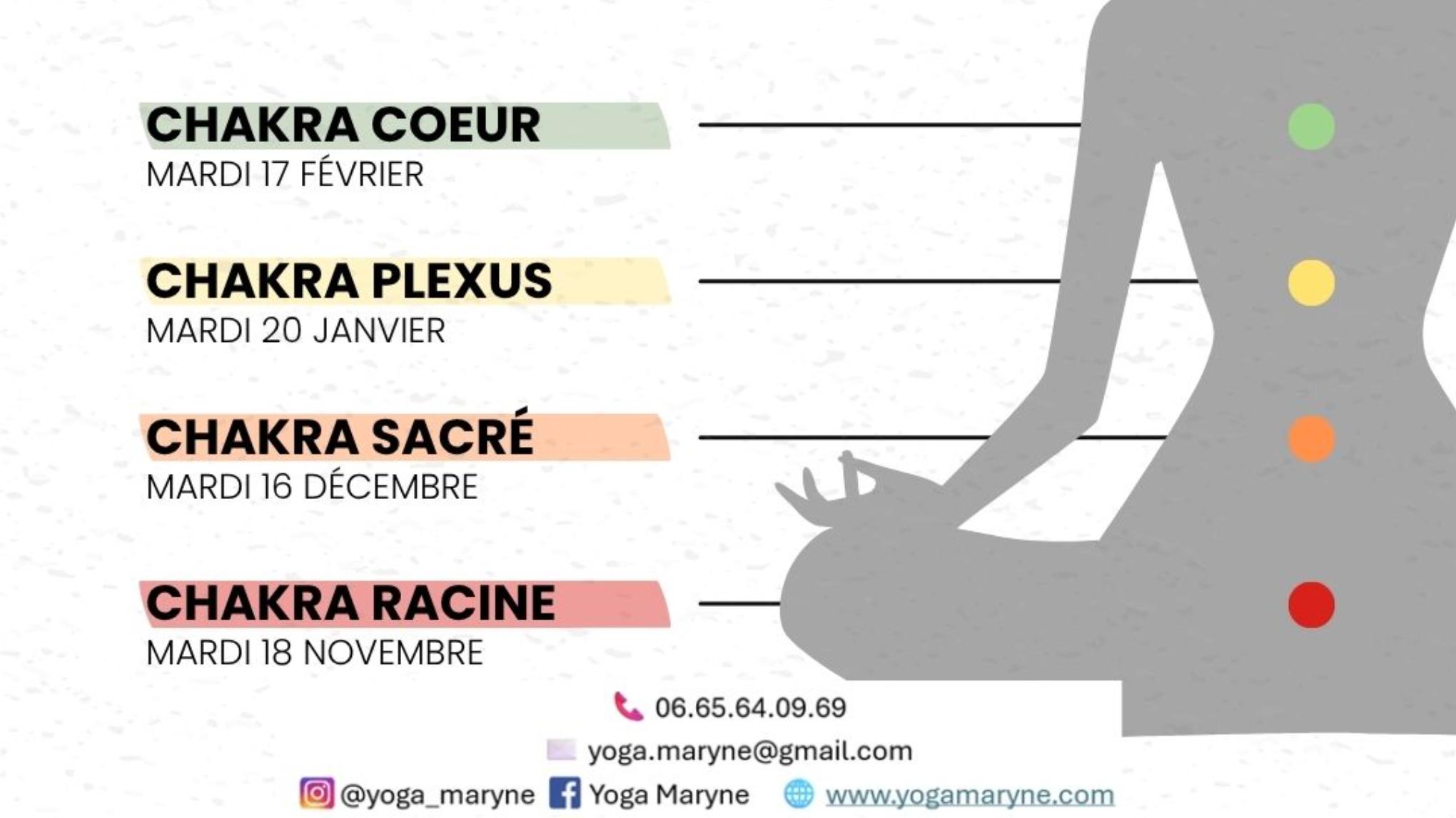 ✨ Atelier Yoga & Chakras ✨ Chaque mois, un chakra à découvrir