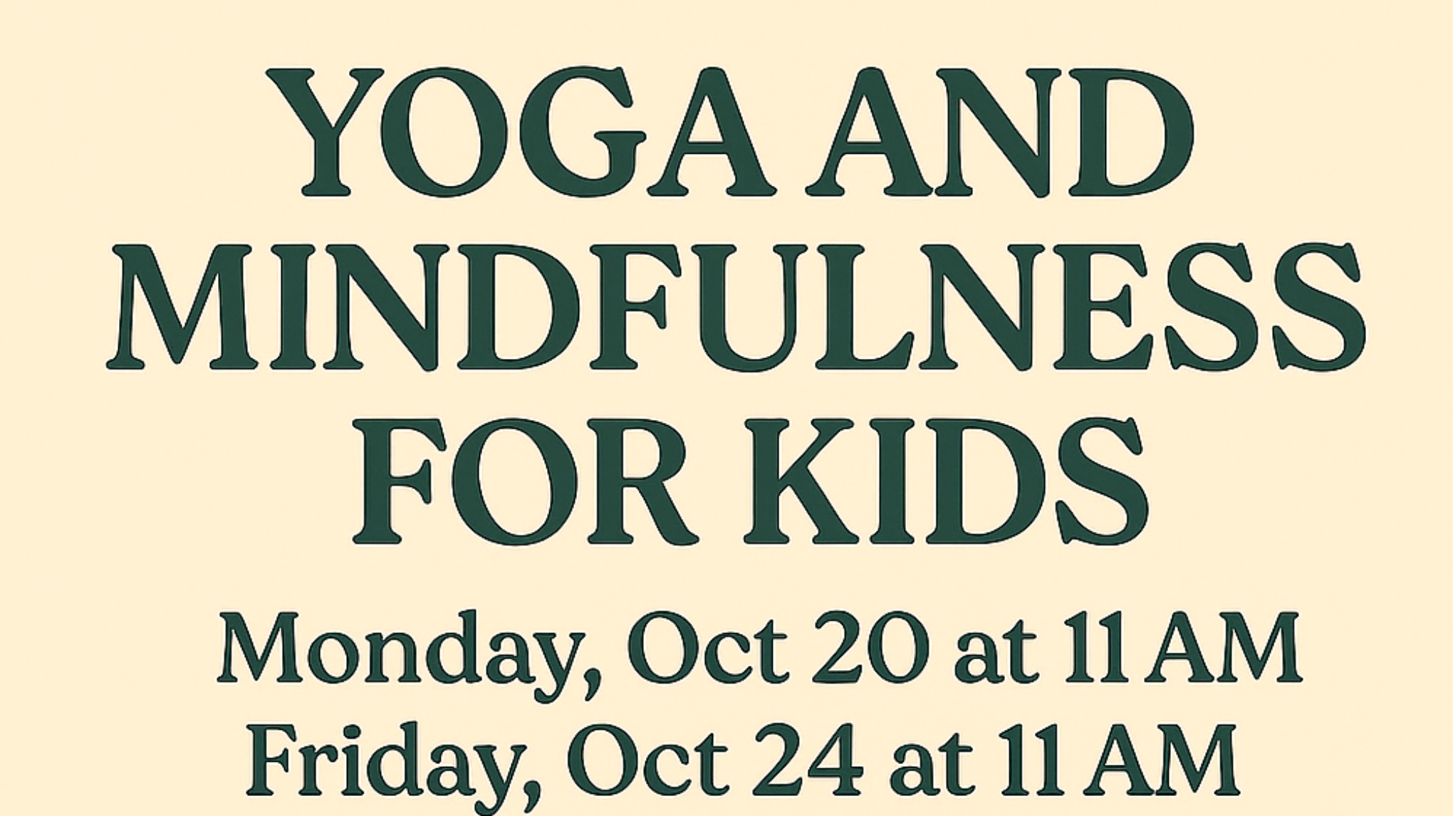 Yoga & Mindfulness for children 3-6 years old