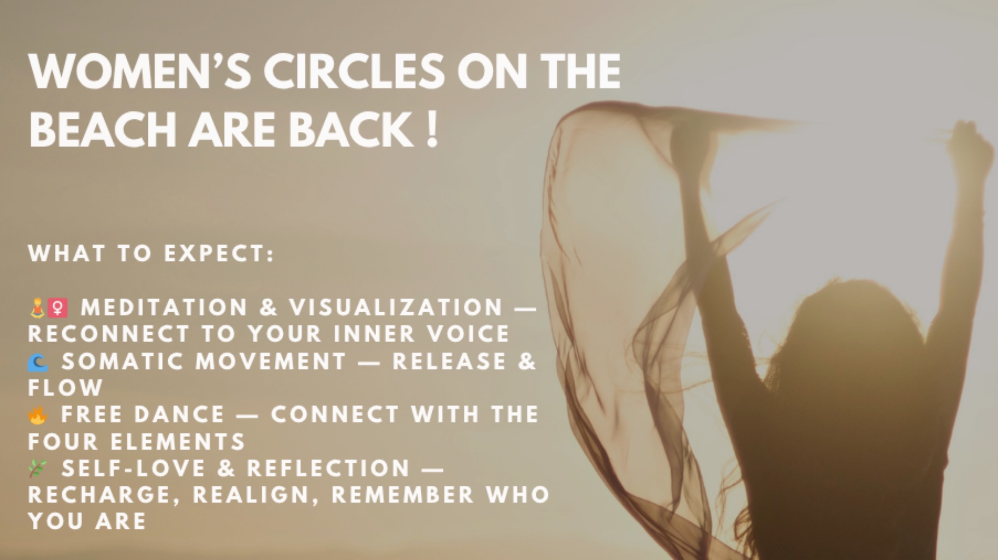 Woman circle on the beach