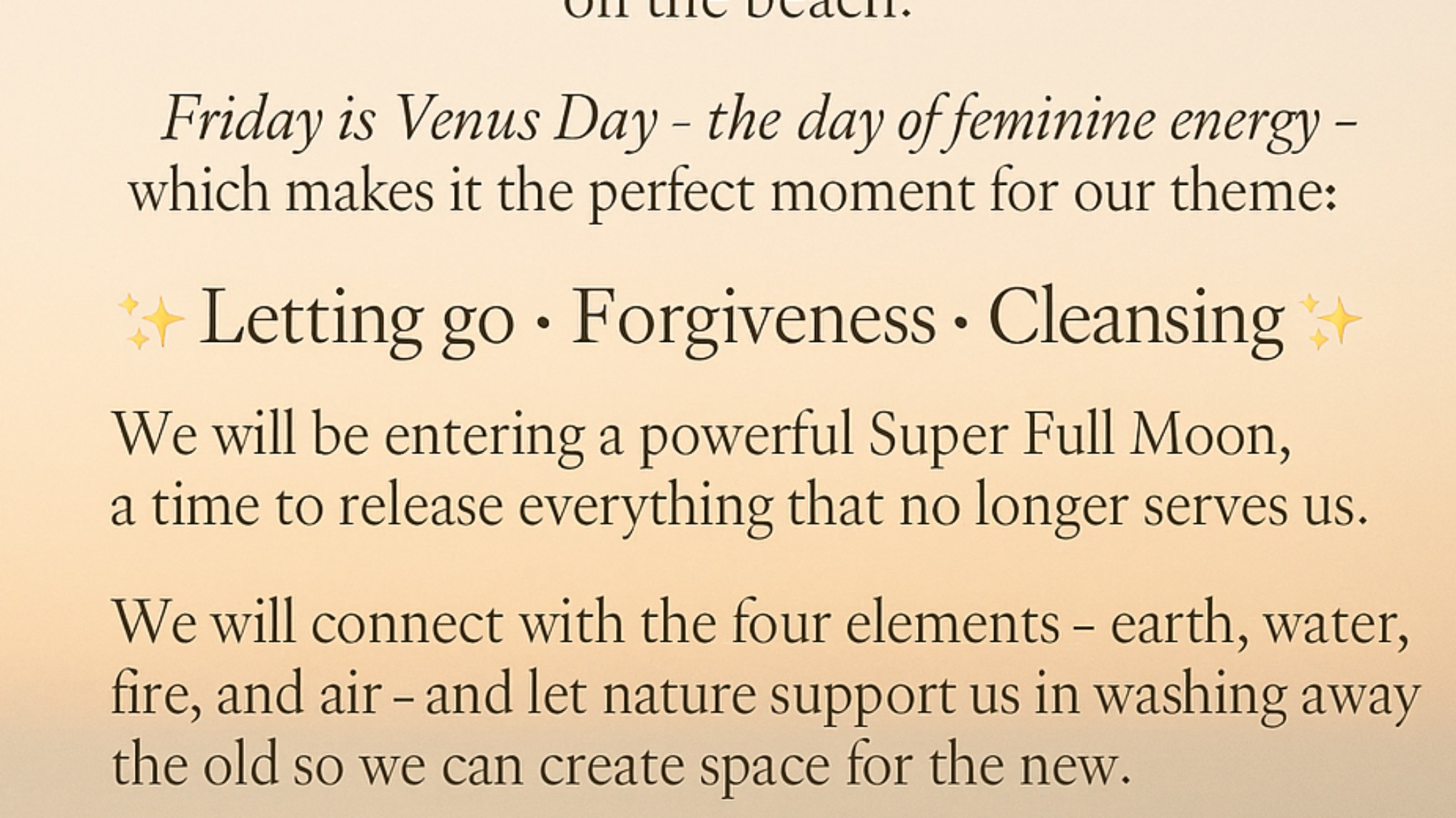 Women circle on the beach