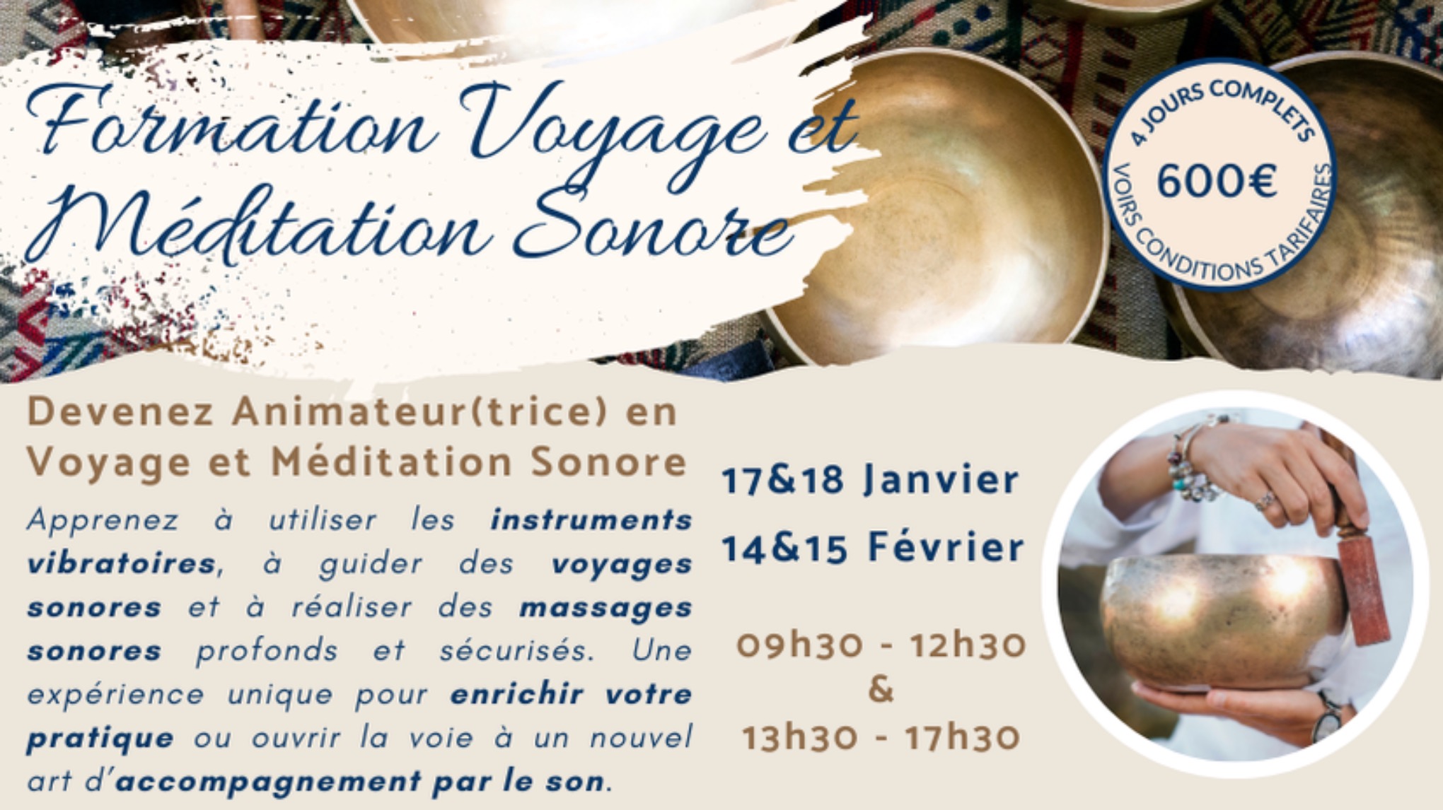 Formation Animateur(trice) de voyage et massage sonore-Module 1