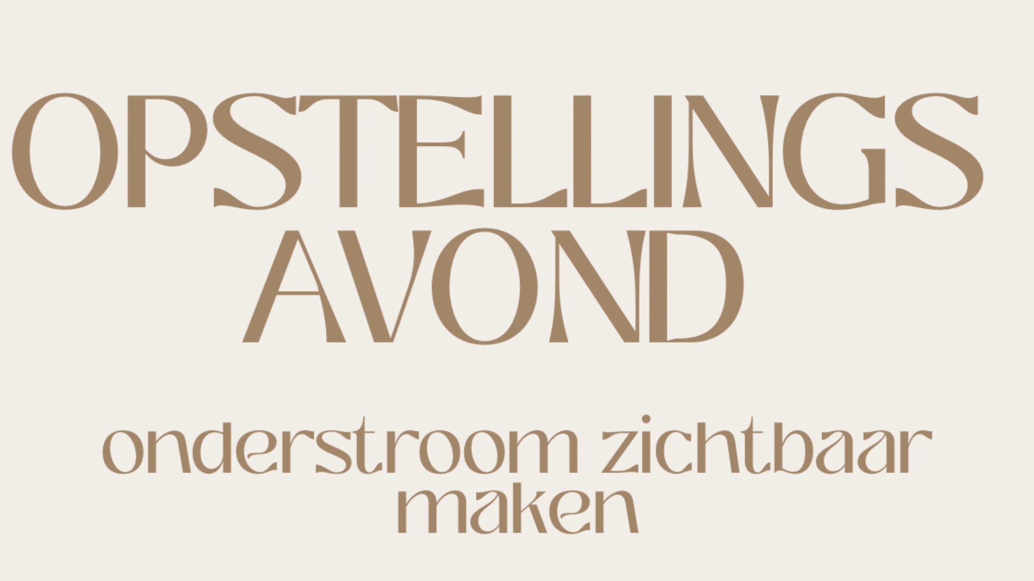 Opstellingsavond - door Shaun & Rosie