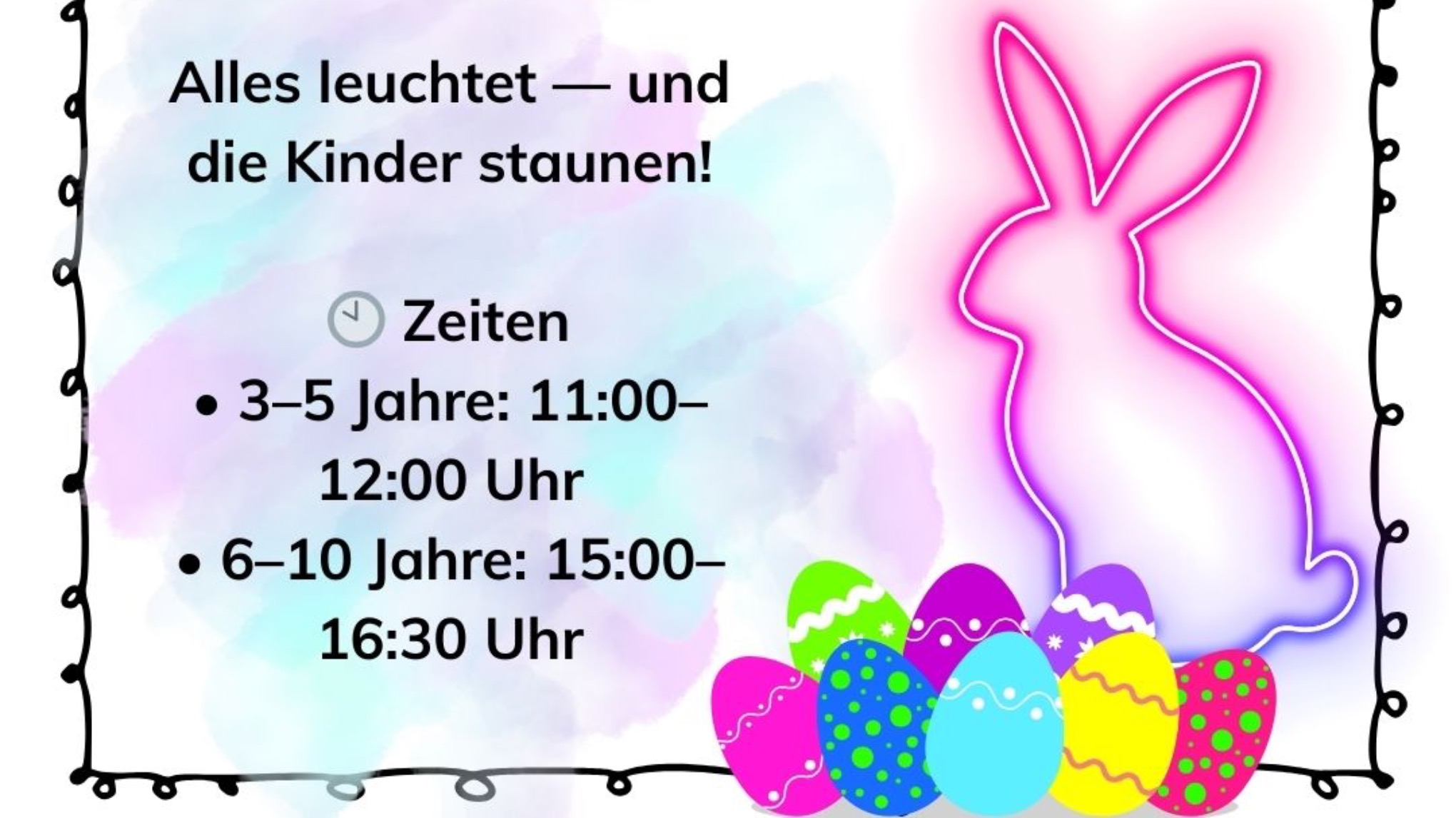 🐰 Ostern im Schwarzlicht – Familienyoga, Eiersuche & Kreativzeit 3-5 Jahre