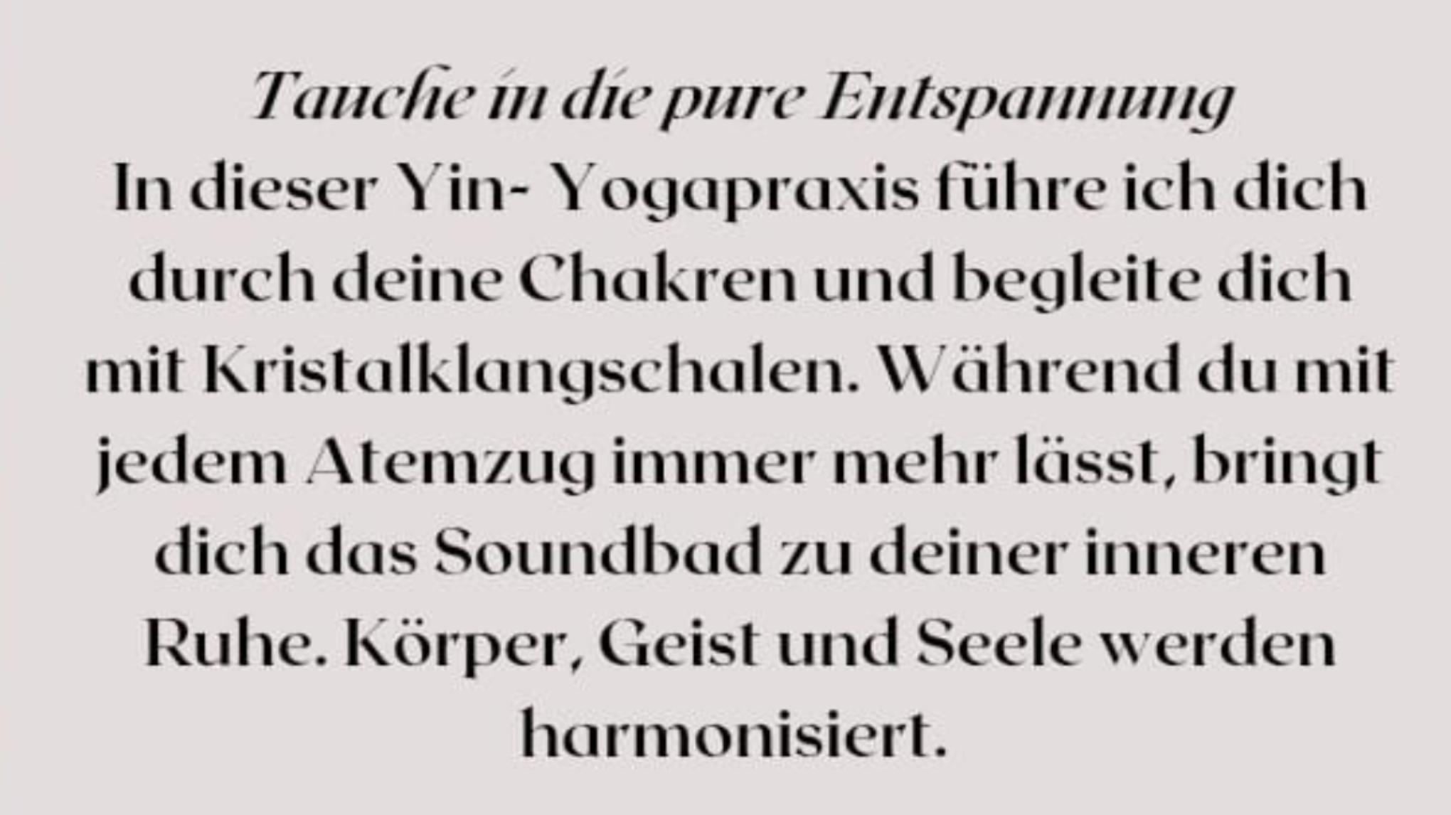Yin Yoga & Chakra-Reise Soundbad mit Jelena