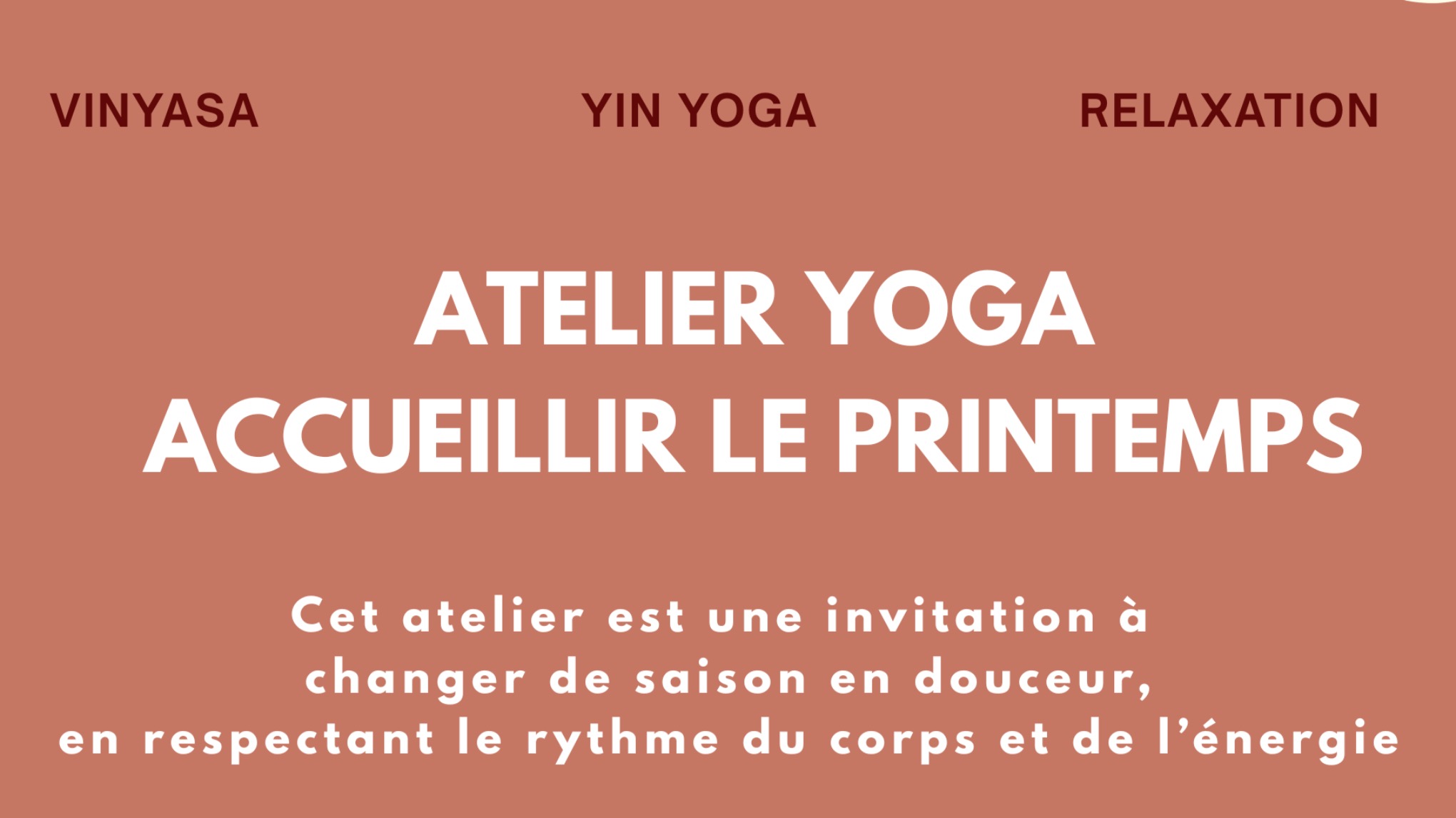 Atelier yoga - accueillir le printemps