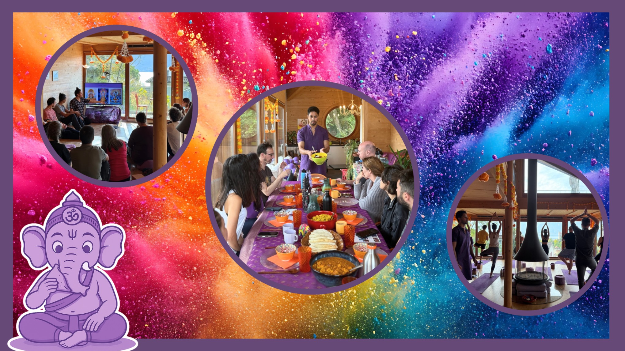 🥞 Holi-Inspired Yoga Brunch 🔴🟠🟡🟢🔵🟣