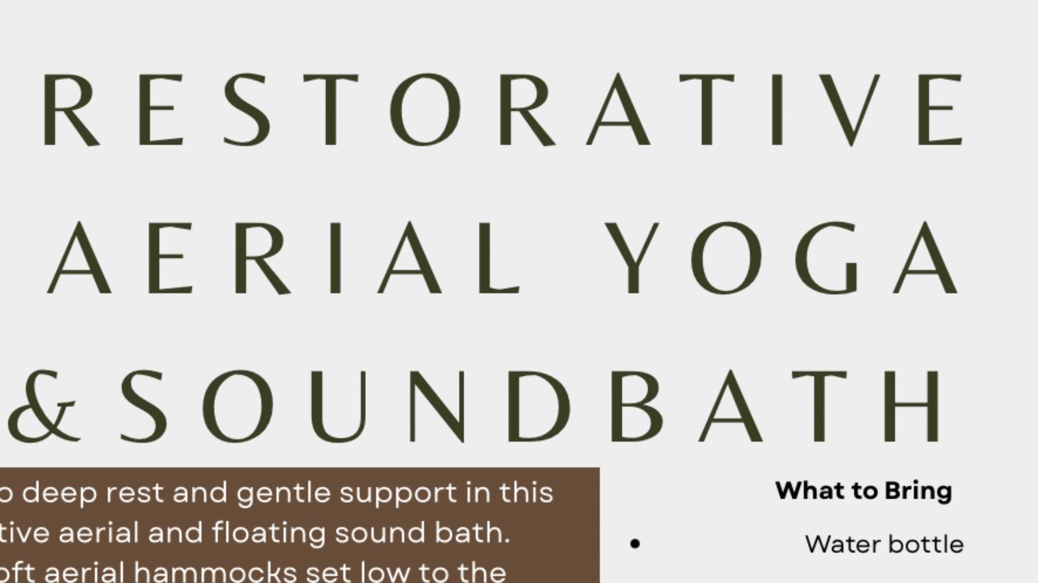 Restorative Aerial & Floating Sound Bath