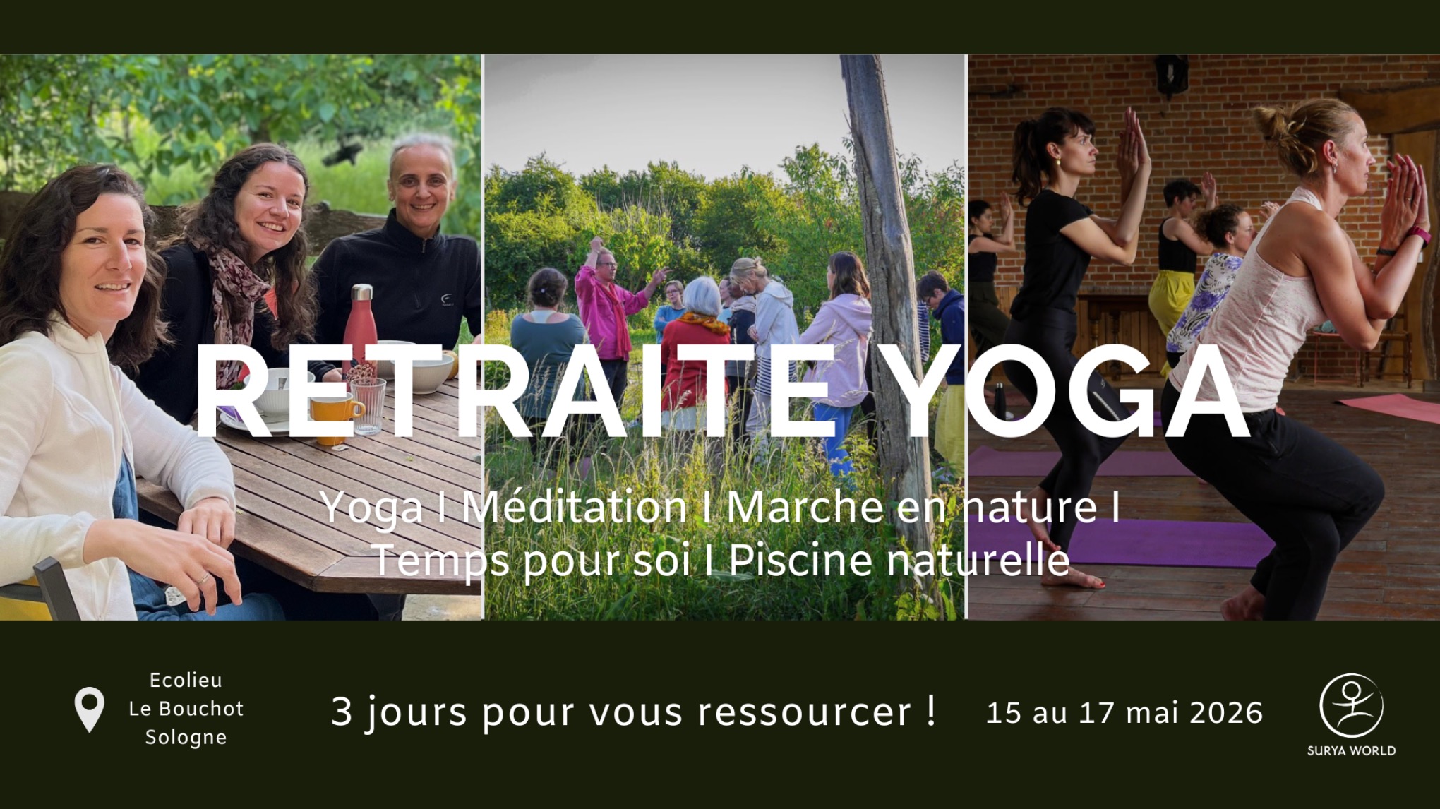 Retraite Yoga et Méditation au Bouchot 💚 3 jours pour revenir à l'essentiel