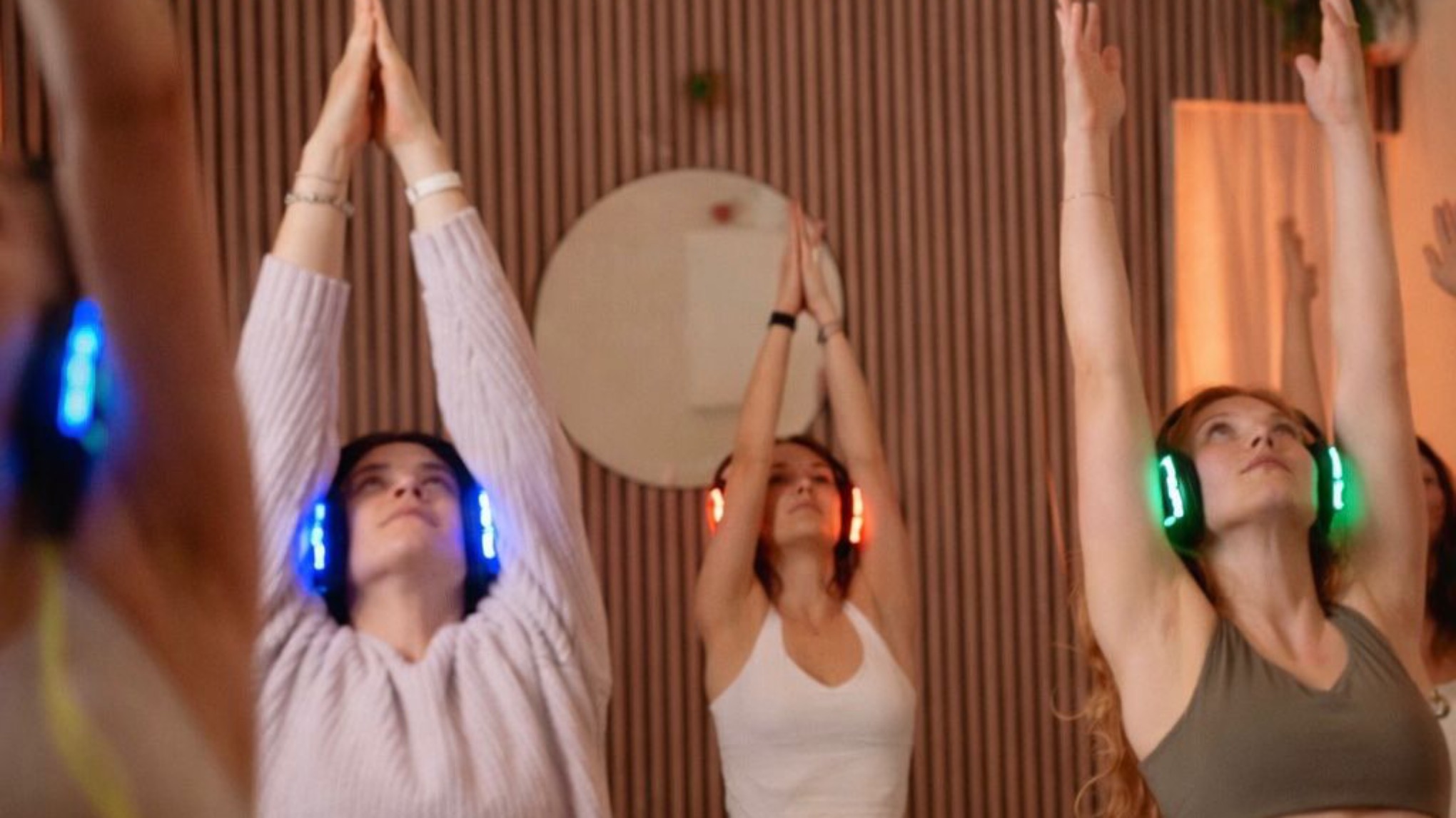 Silent disco yoga