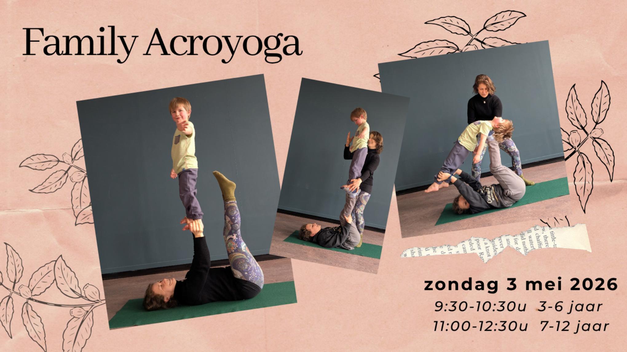 Acroyoga voor ouder en kind (7-12 jaar) op zondag 3 mei