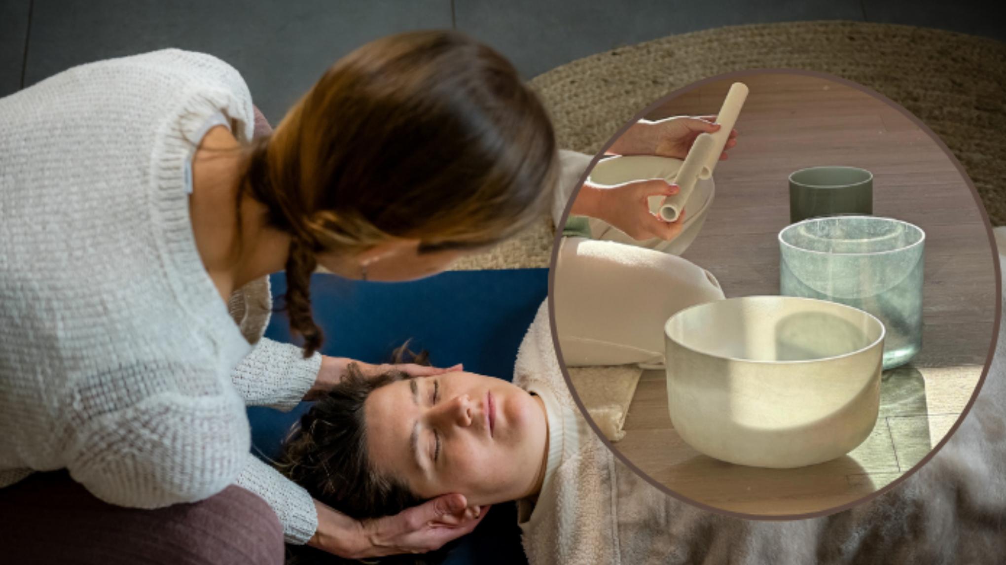 Ademreis met klankschalen