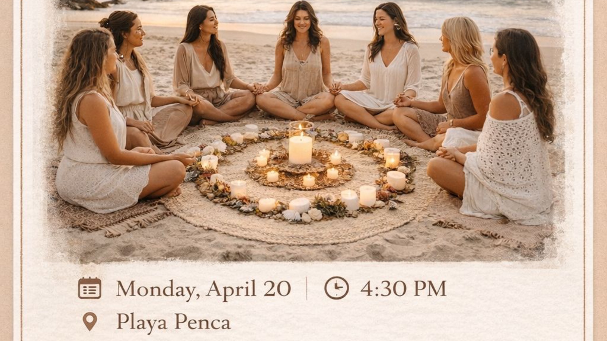 Women circle on the beach