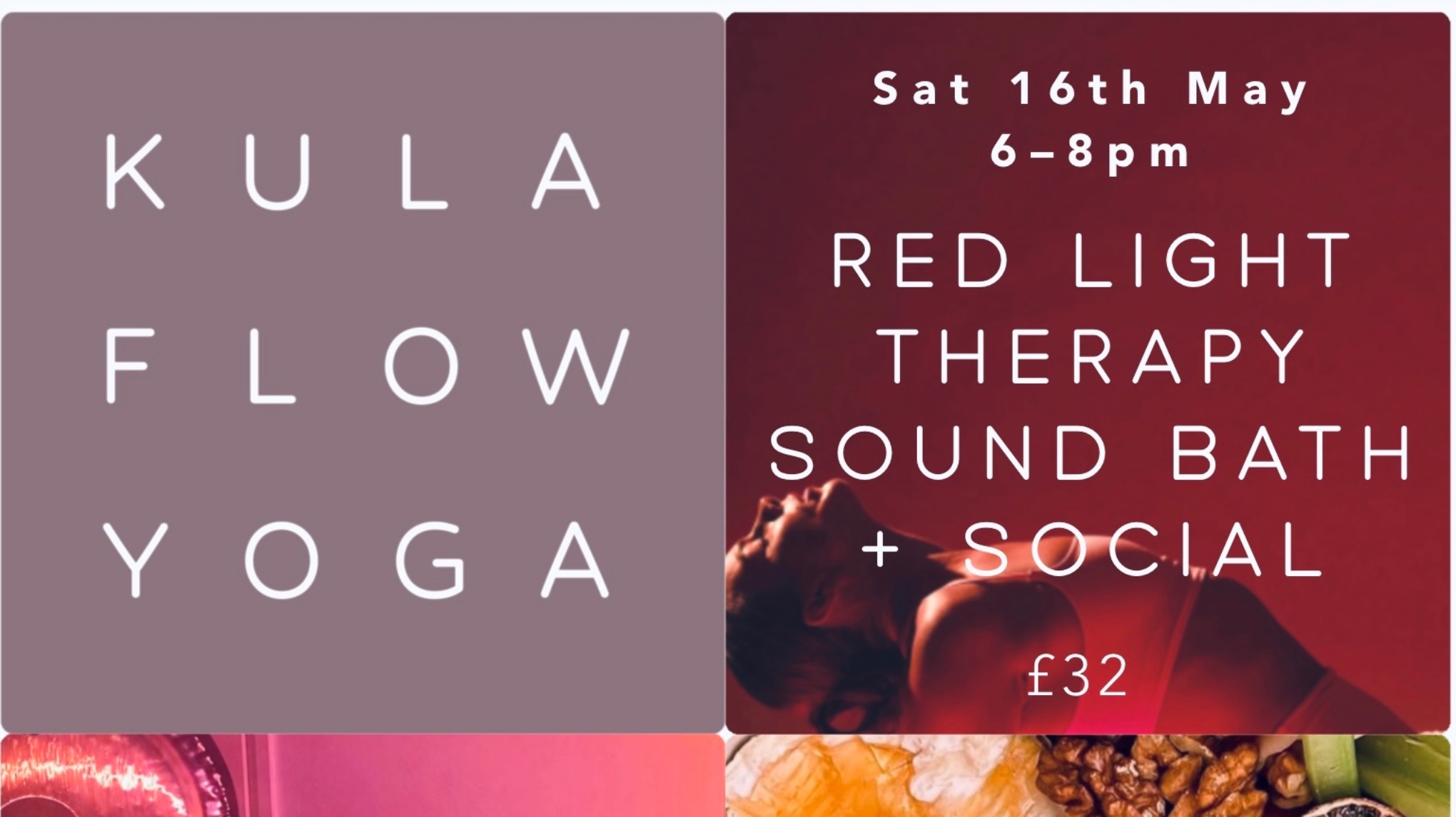 Red light therapy sound bath and social