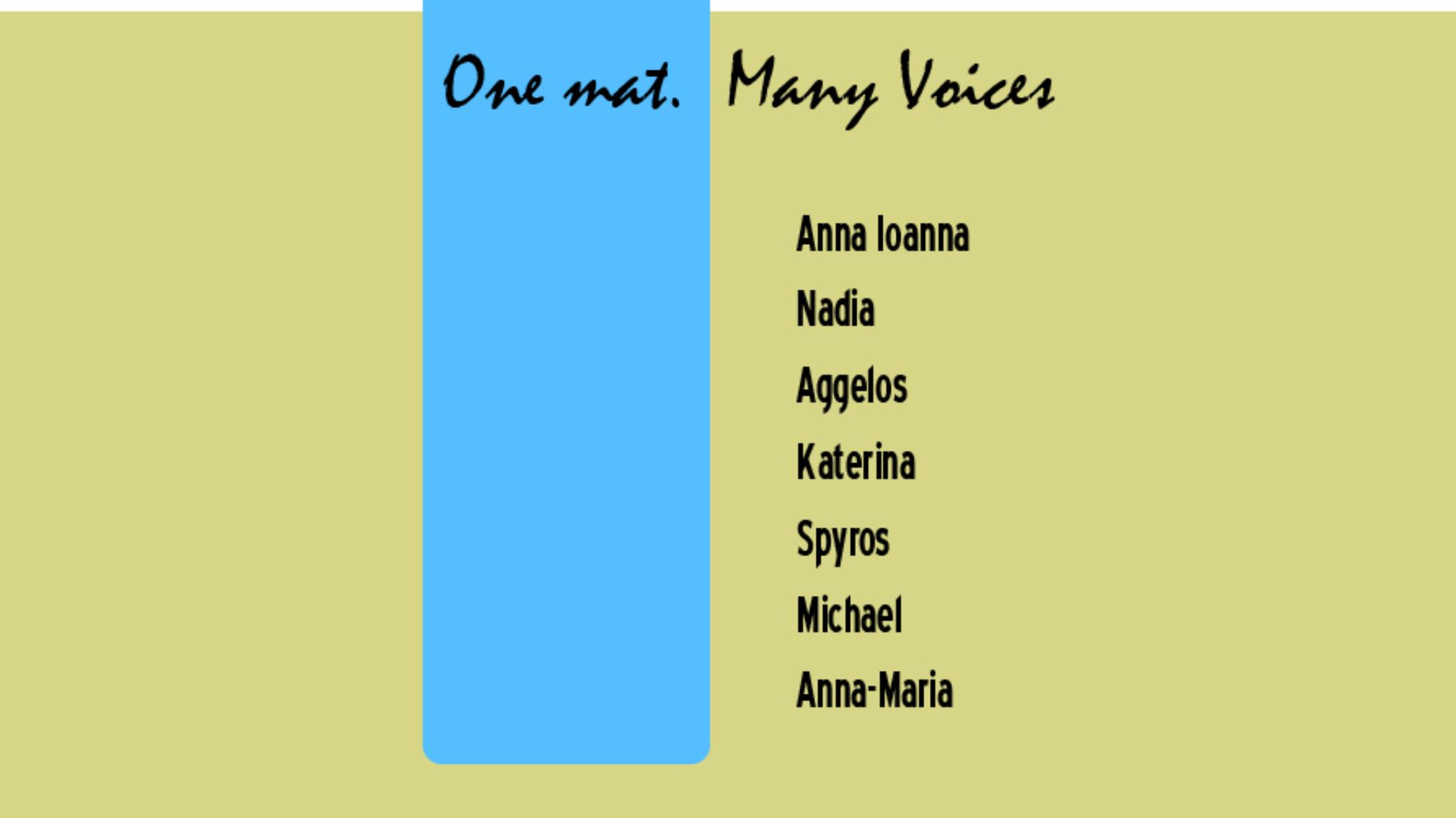 SEASONING CLOSING MASTERLASS: One mat. Many Voices.