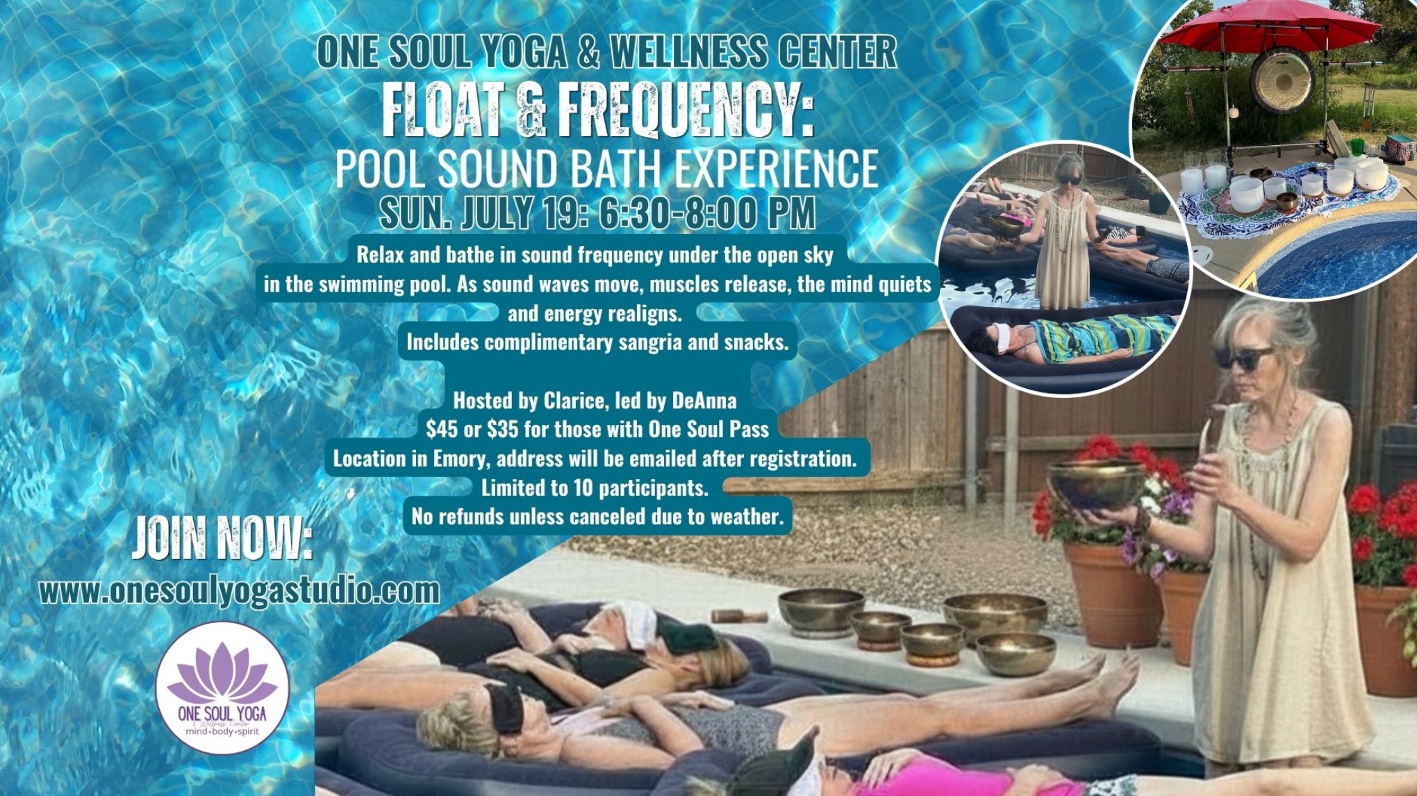 Float & Frequency: Pool Sound Bath Experience