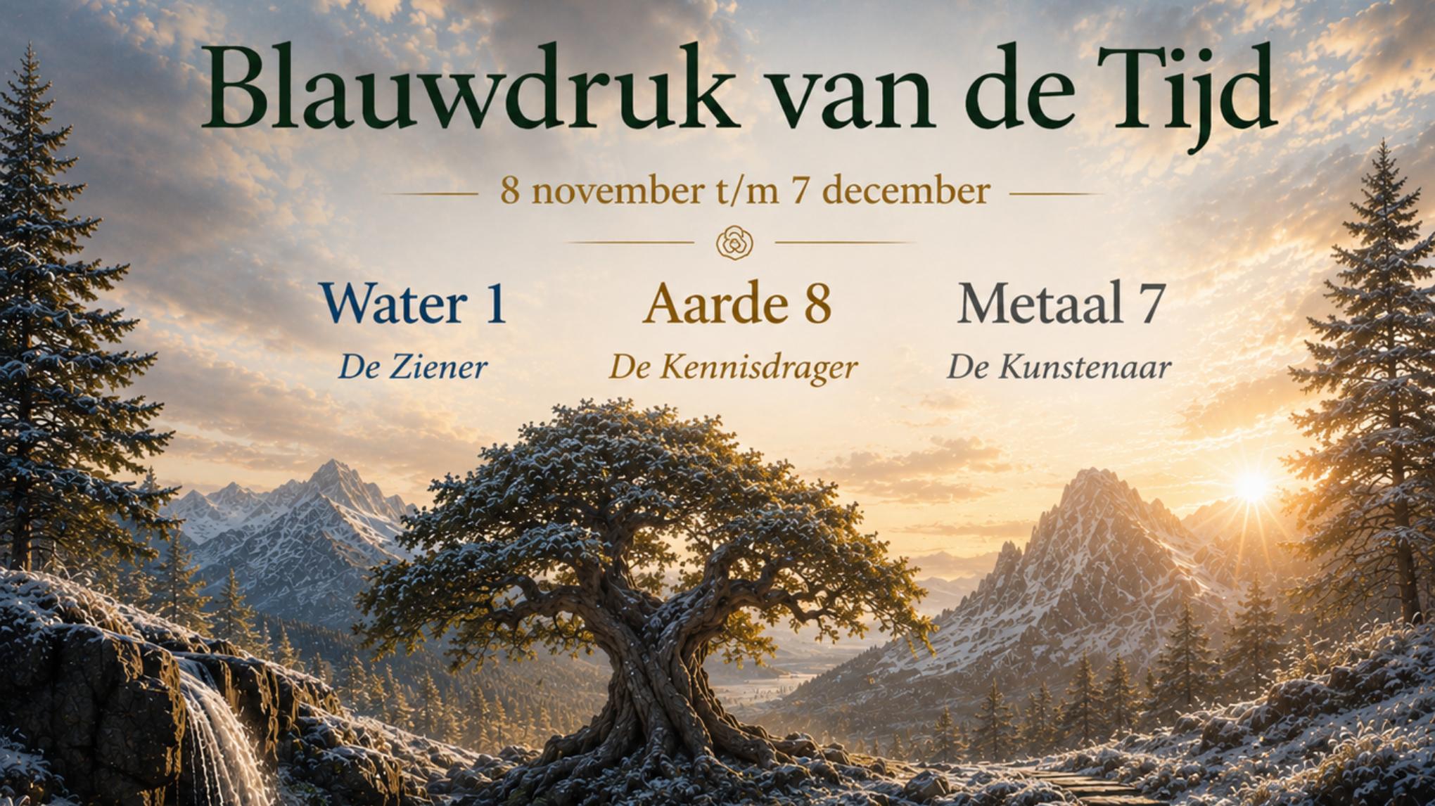 Maandcirkel Blauwdruk van de Tijd – Water 1 ✧ Aarde 8 ✧ Metaal 7
