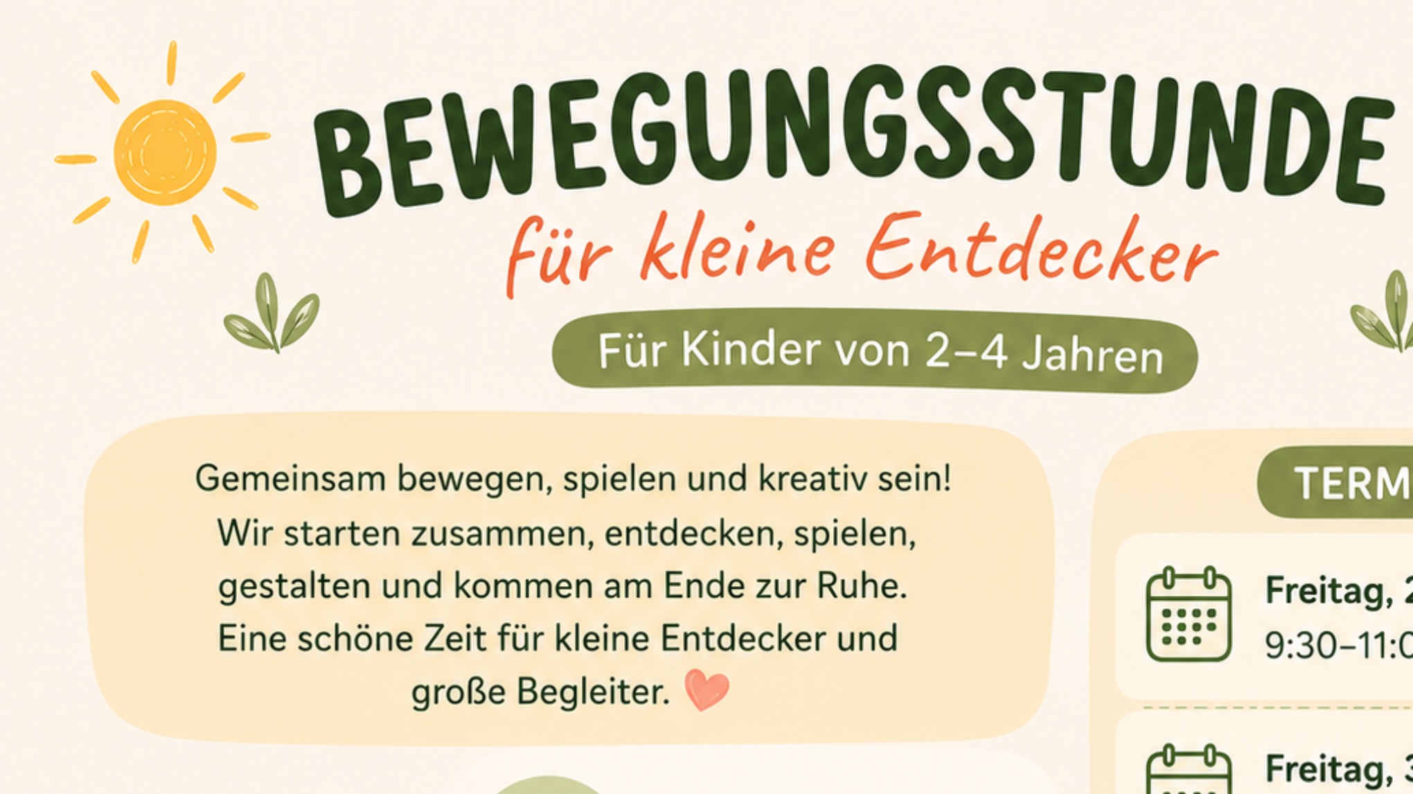 🌈 Bewegungsstunde für Minis (2–4 Jahre)