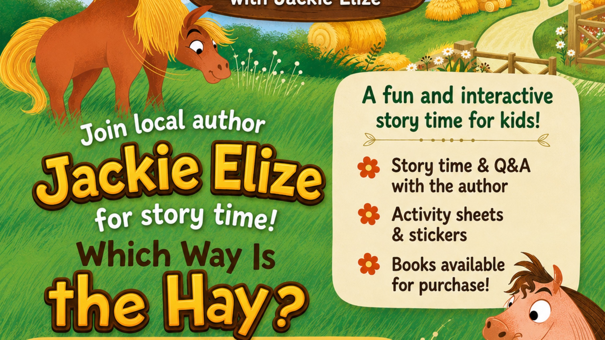Storytime with Local Author Jackie Elize