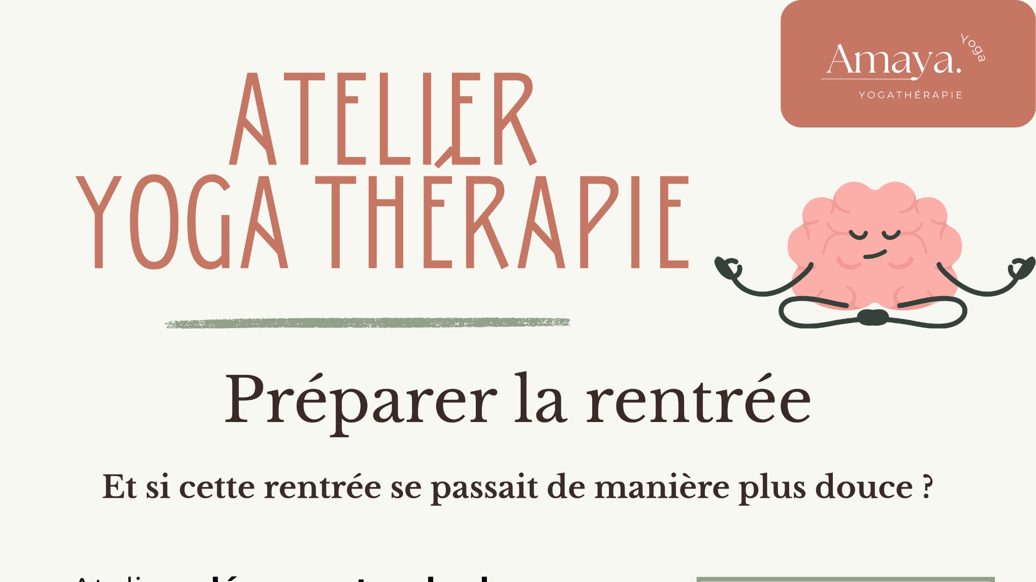 Atelier yogathérapie : préparer la rentrée