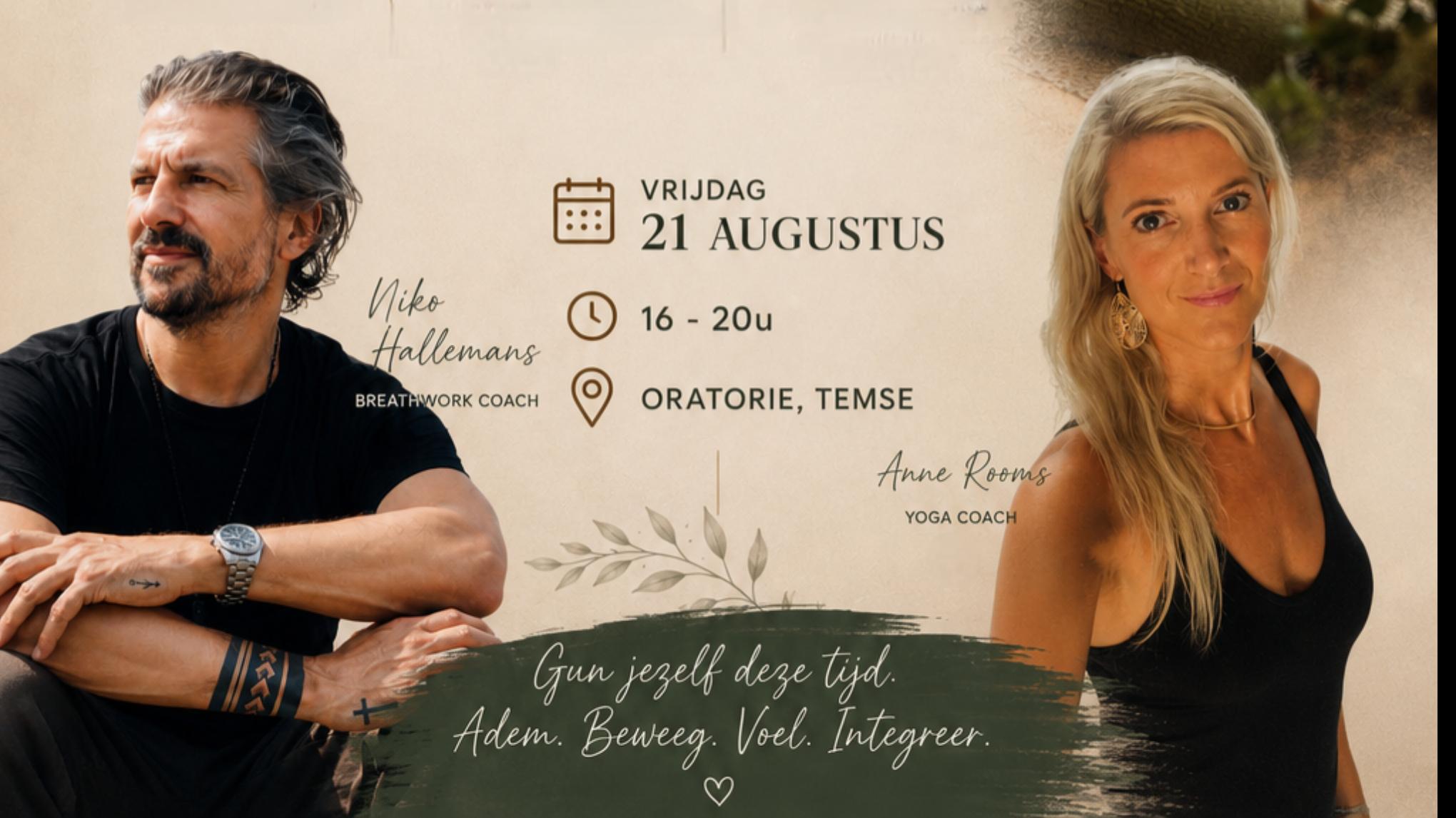 Ademsessie en zachte yoga (met live handpan)