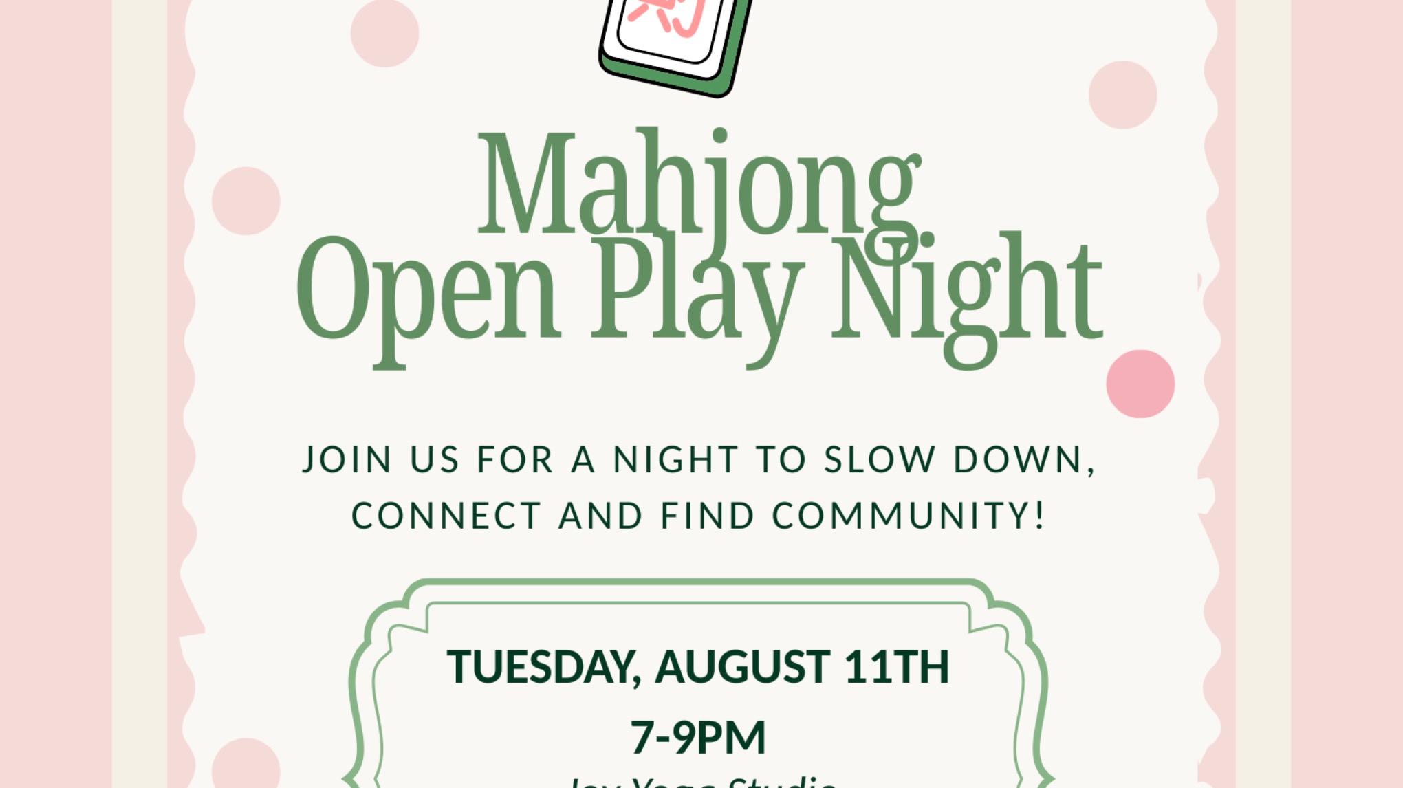 Mahjong Open Play Night