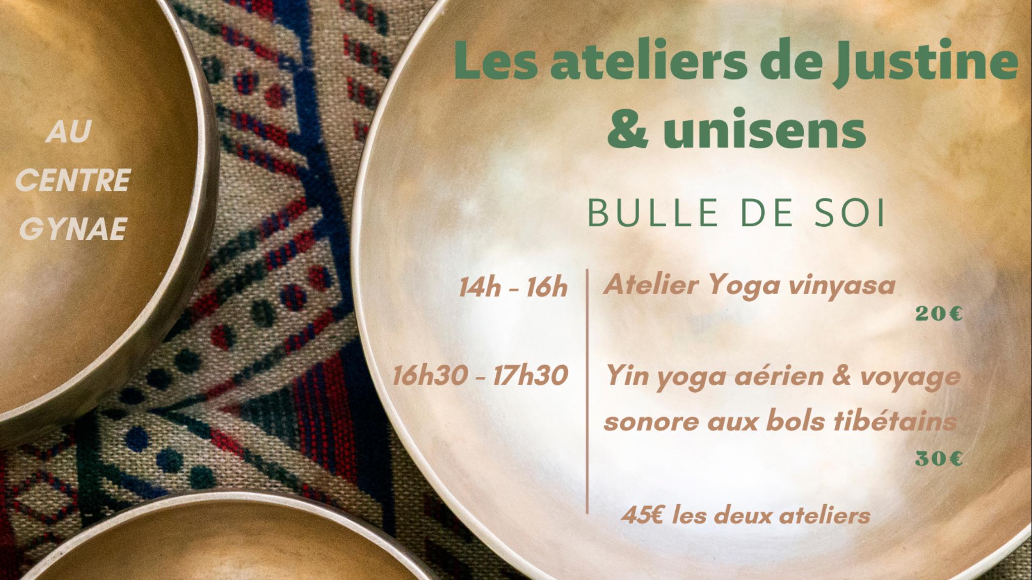 Atelier Yin yoga Aérien & voyage sonore aux bols tibétains - Bulle de Soi