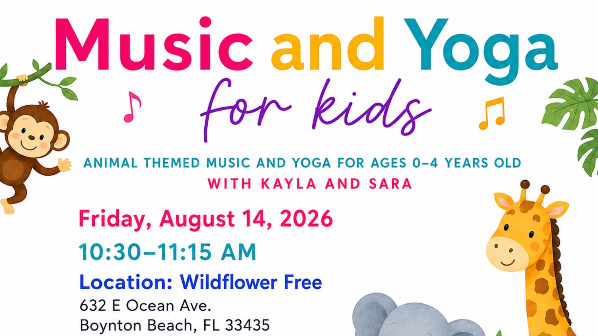 Sea Creatures Themed Yoga & Musicians Class for Children ages 0-4 years old